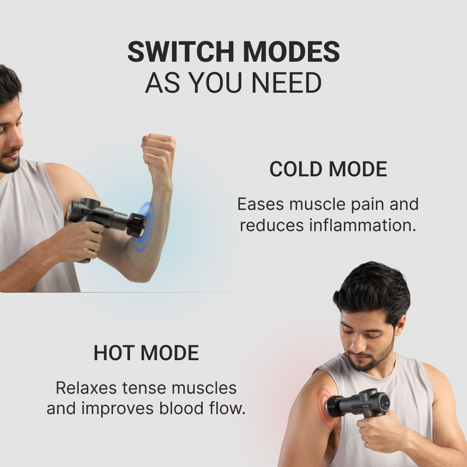 Image of Cult Impact Edge with Hot & Cold Head, 6 Speed, Gun Massager