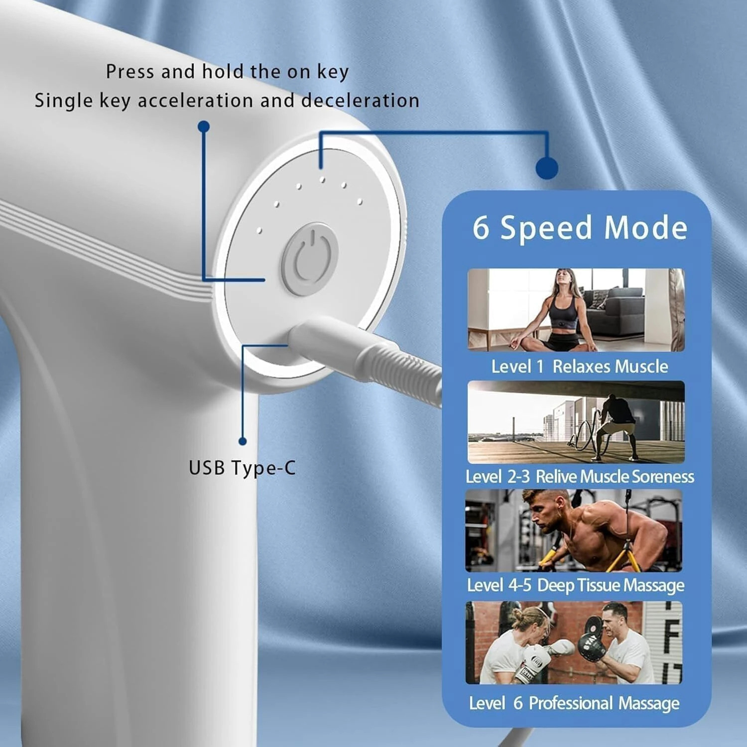 Image of sellastic Pro Full Body Gun Massage Machine, Deep Tissue Pain Relief Muscle Relaxation Handheld Percussion Massager