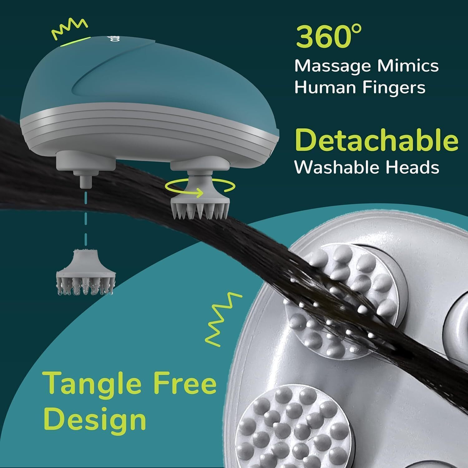 Image of Vivesha Cordless Scalp Head Massager Feels Like Real Hands Multicolor Massager Massager
