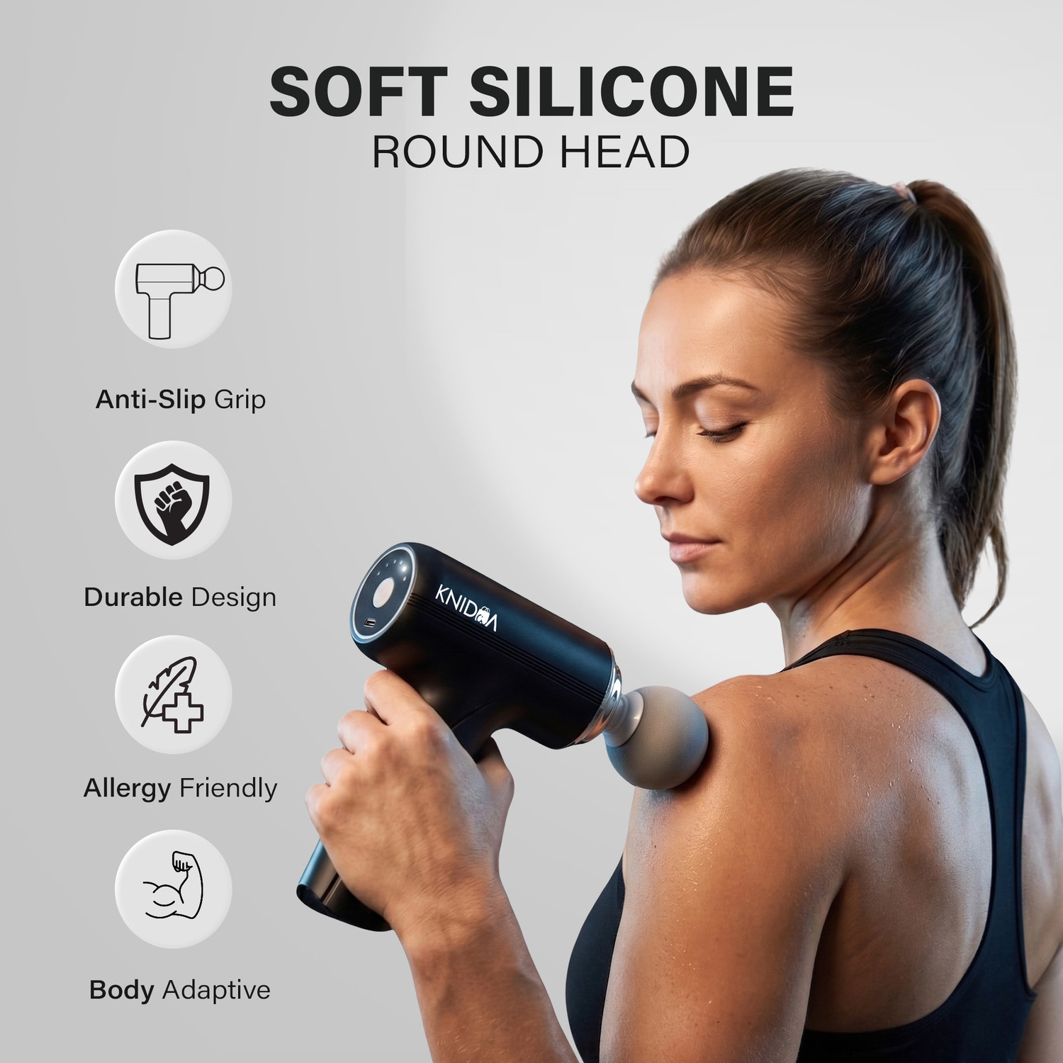 Image of knidaa store Gun Massager for Full Body Pain Relief Rechargeable Cordless Deep Tissue Massage Machine forLegs & Arms, Use at Home, Gym & During Travel Massager Massage Massager