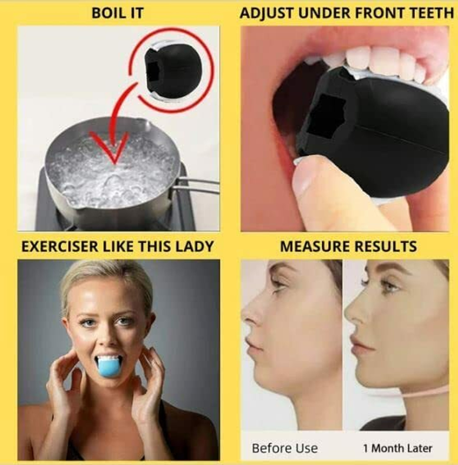 Image of BiiU Jawline Exerciser - 1 Jawline Exerciser Tool workout Double Chin Jawline Shaper Slim & Tone Face Neck Massager