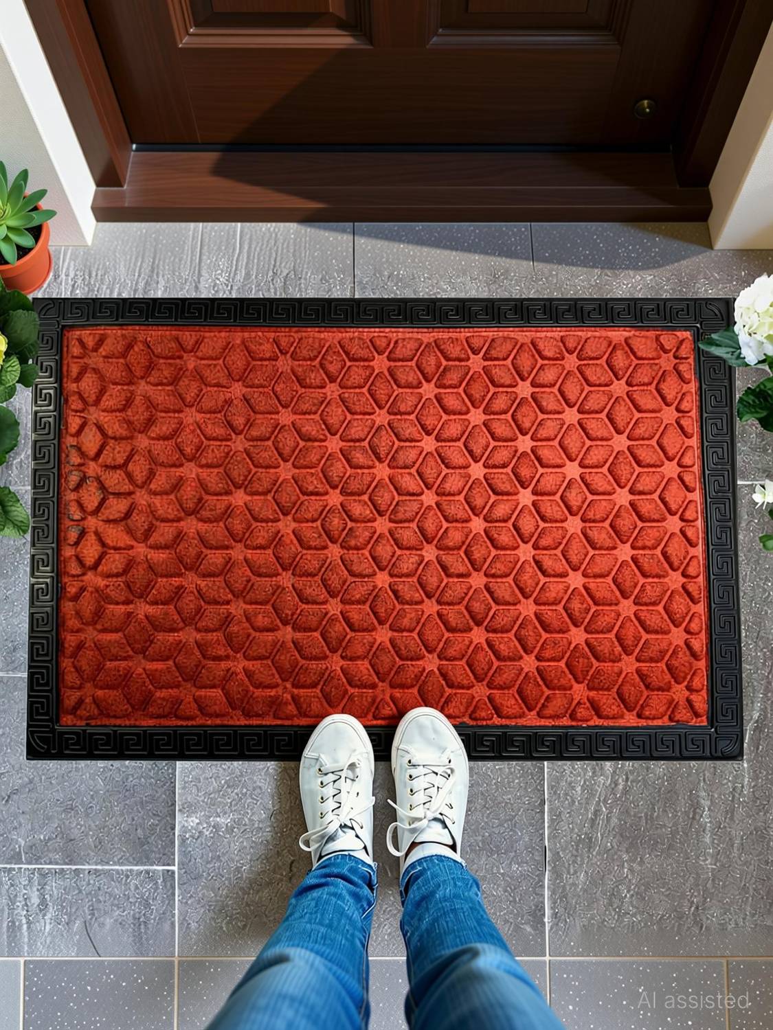aaho decor Rubber, PP (Polypropylene) Door Mat