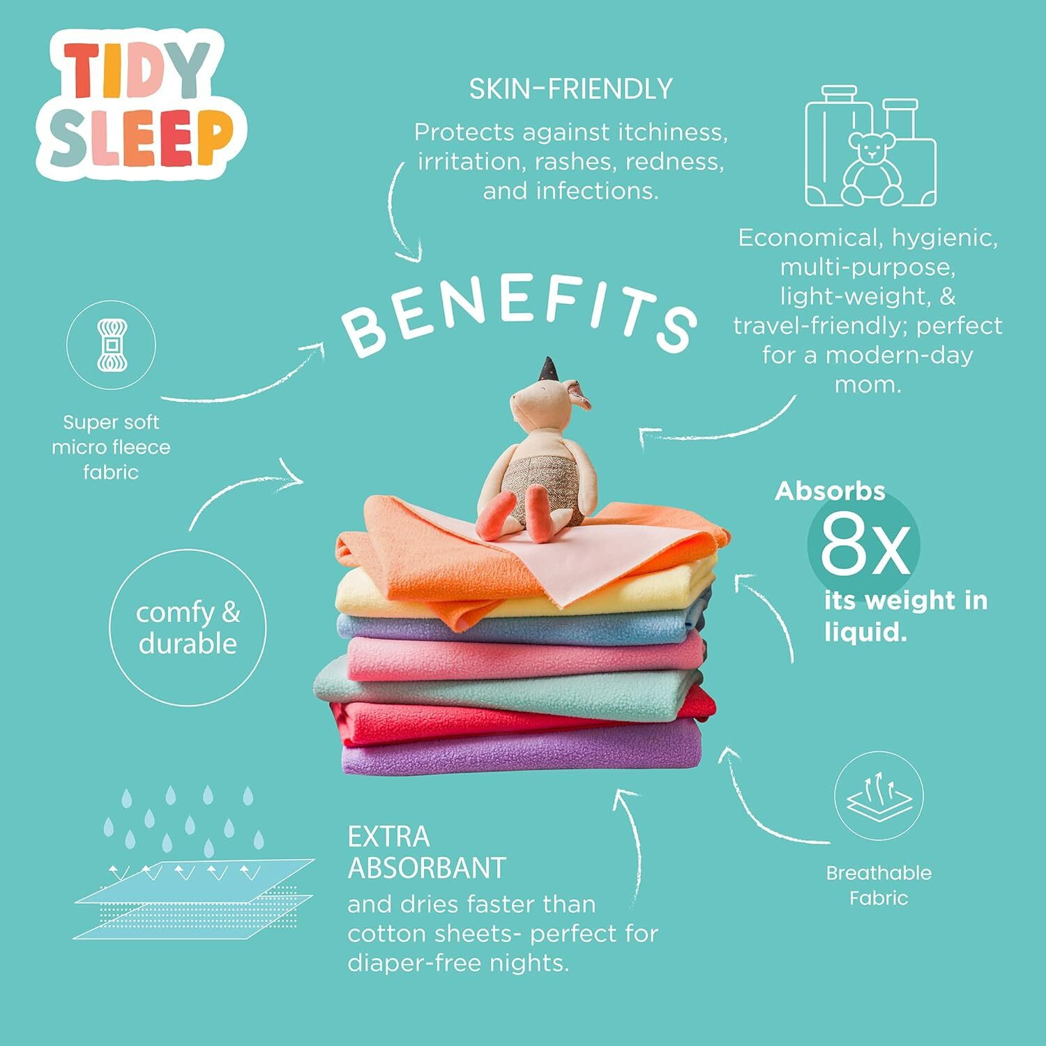 Image of TIDY SLEEP Fleece Baby Bed Protecting Mat