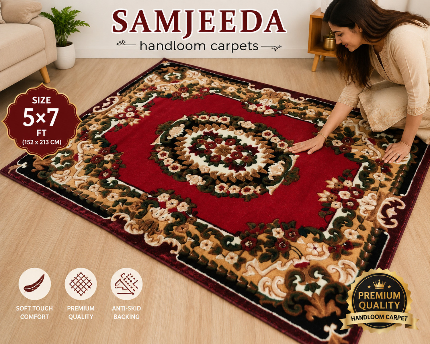 Image of Samjeeda Handloom carpets Silk Floor Mat