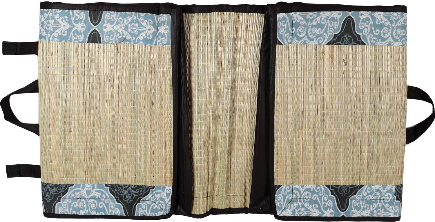 Image of MY HOME MY LIFE Jute Chatai Mat ((Black Cotton Fabric) 4 X 6 FT, Large)