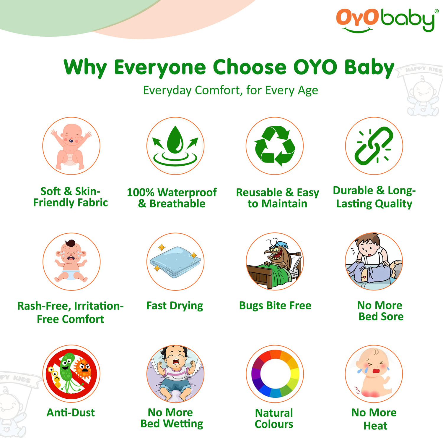 Image of Oyo Baby Cotton Baby Bed Protecting Mat