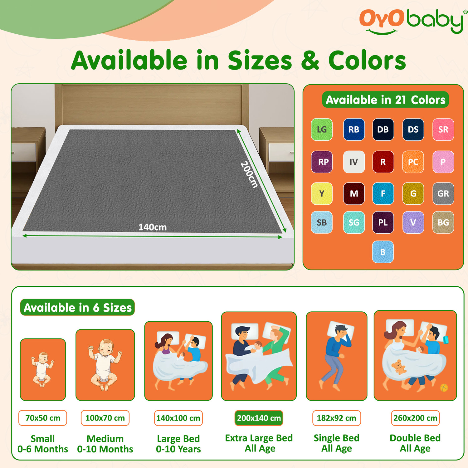 Image of Oyo Baby Cotton Baby Bed Protecting Mat
