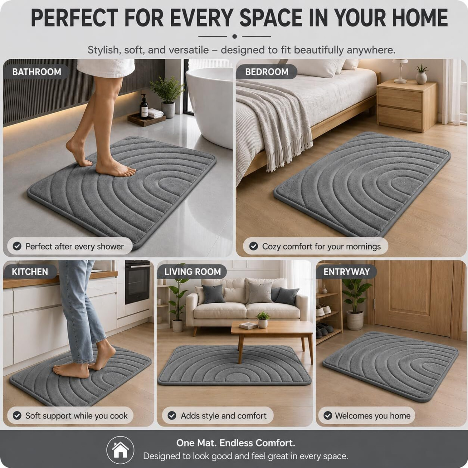 Image of Weava Home Memory Foam Door & Floor Mat