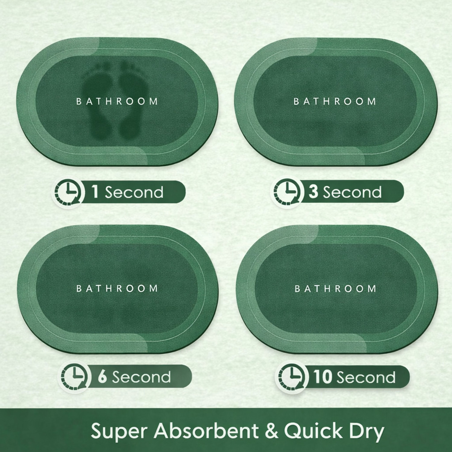 Image of DestinyHome Rubber Bathroom Mat (Multicolor, Pack of 2, Free)