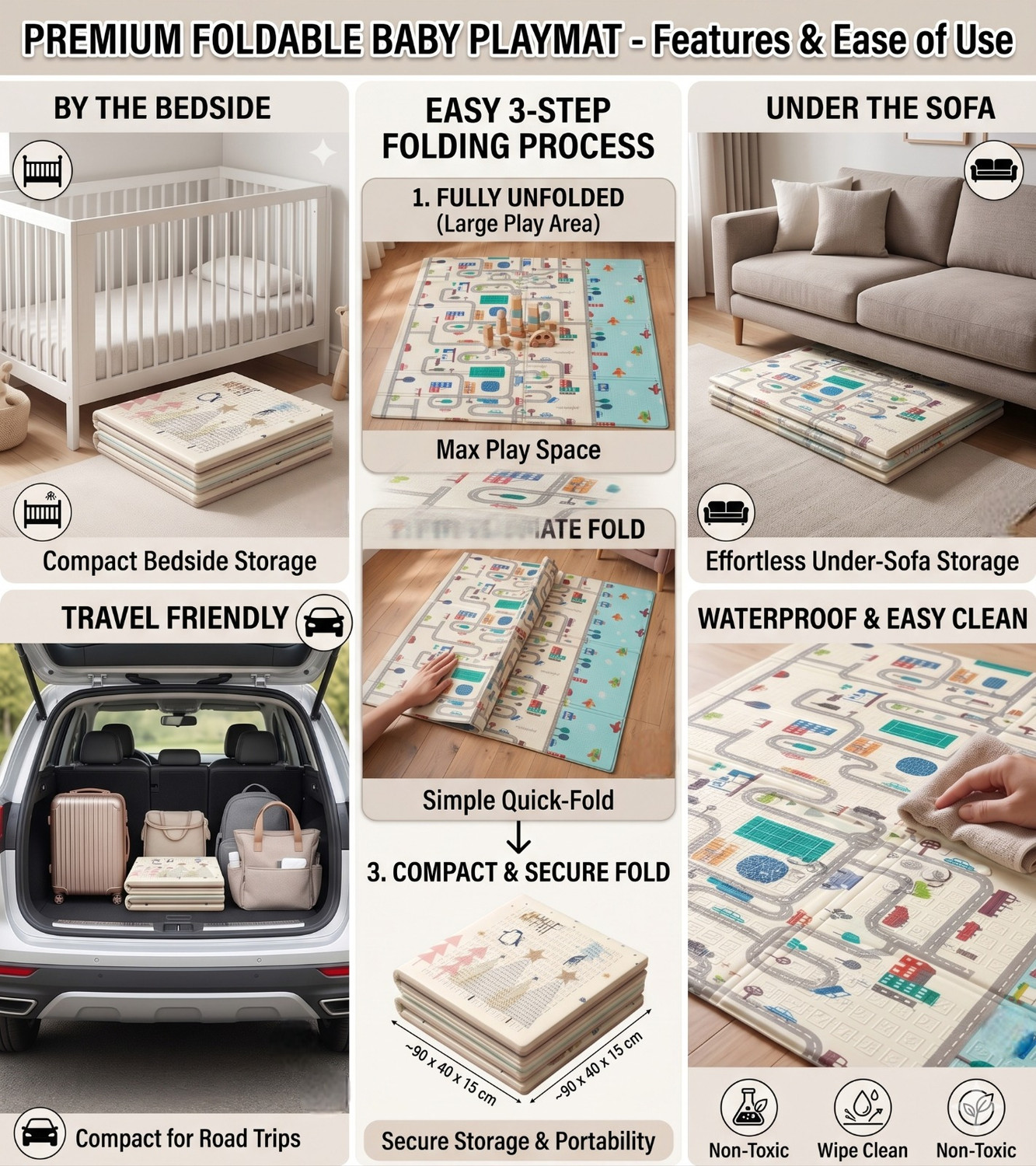 Image of Safe-o-kid Foam Baby Play Mat