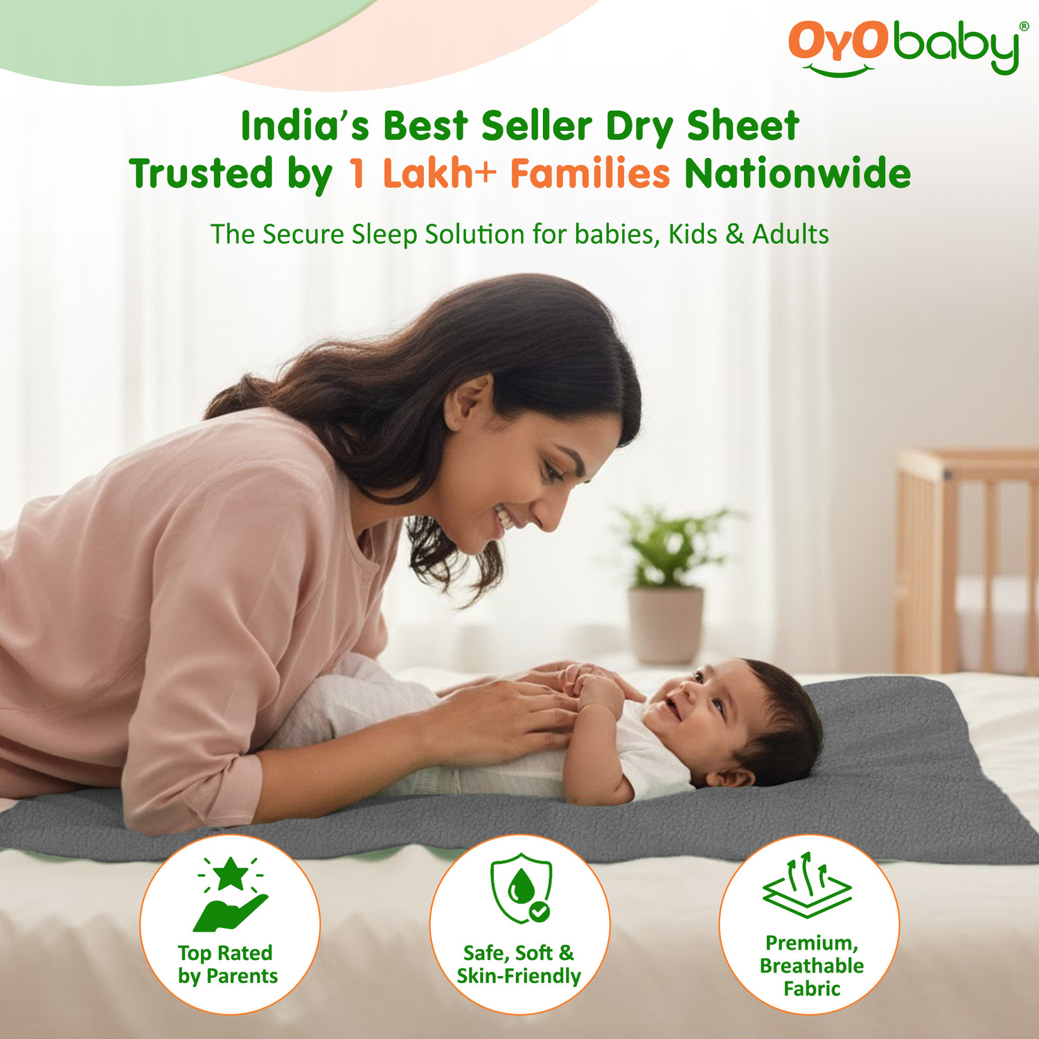 Image of Oyo Baby Cotton Baby Bed Protecting Mat