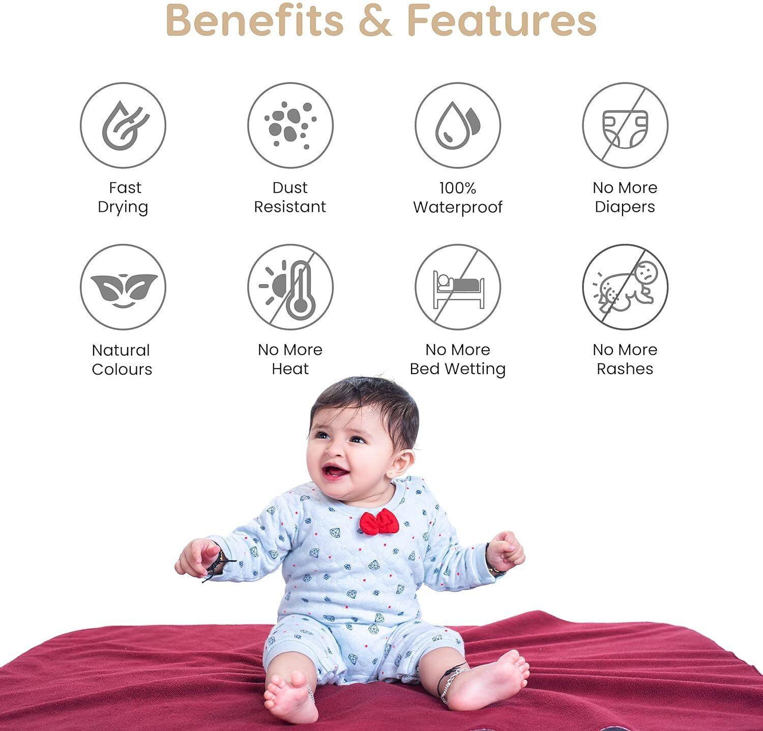 Image of MY ARMOR Baby Dry Sheet /Mattress Protector Royal Blue & Sky Blue ( Pack of 2)