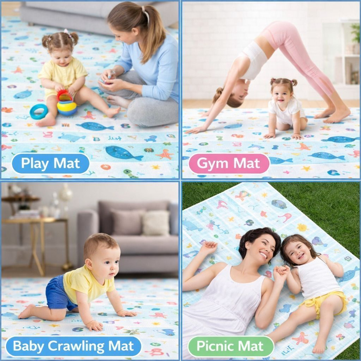 Image of Quick Shel Cotton Baby Play Mat