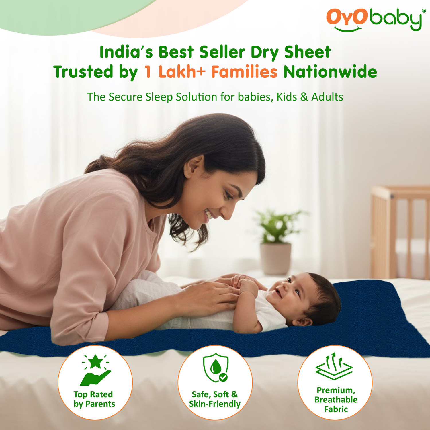 Image of Oyo Baby Cotton Baby Bed Protecting Mat