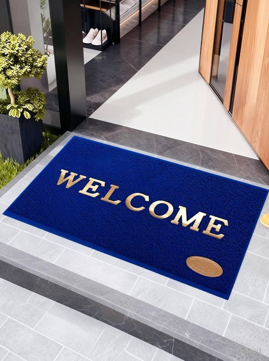 Aksh Creation PP (Polypropylene), Rubber Door Mat