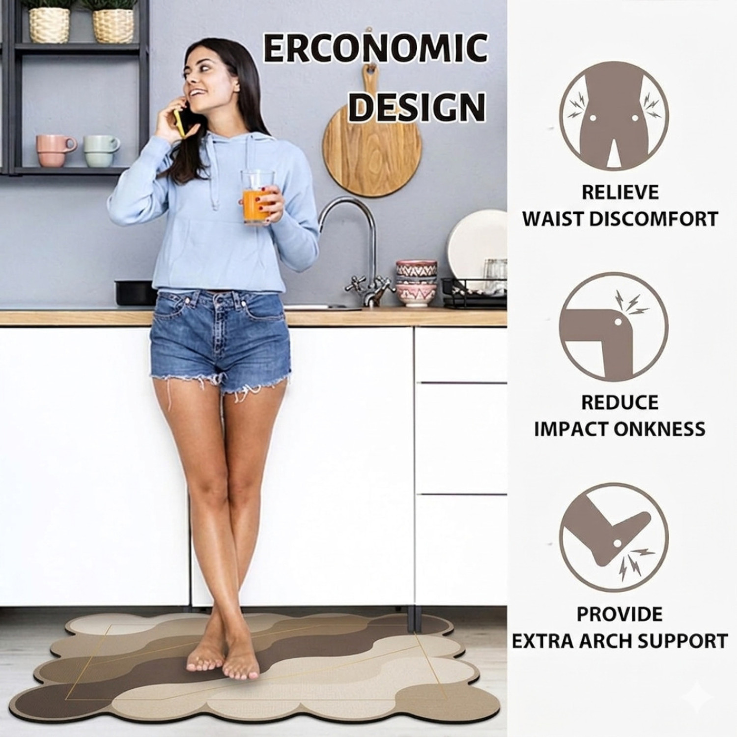 Image of AFTIVO Rubber Kitchen Mat