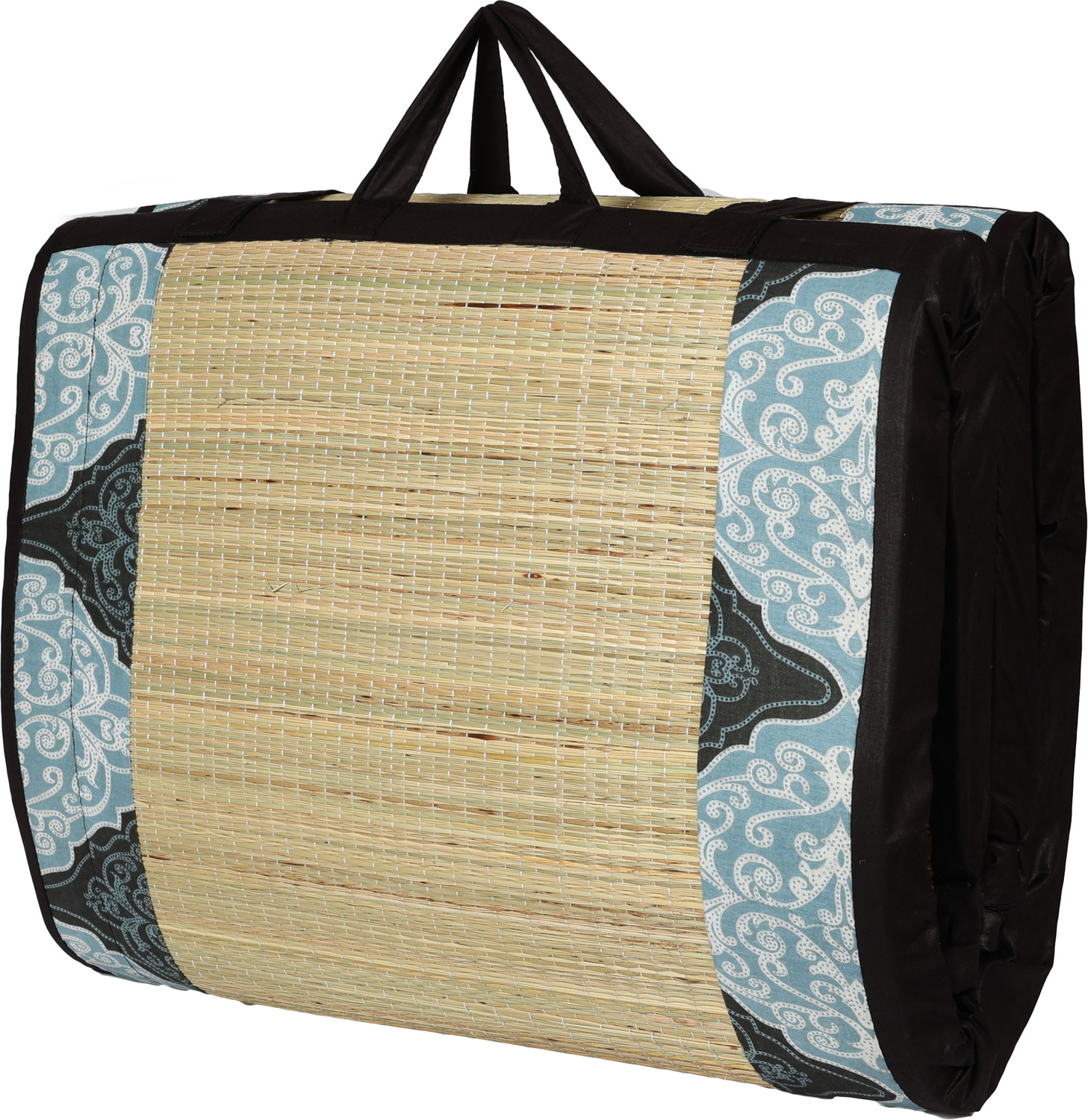 Image of MY HOME MY LIFE Jute Chatai Mat ((Black Cotton Fabric) 4 X 6 FT, Large)