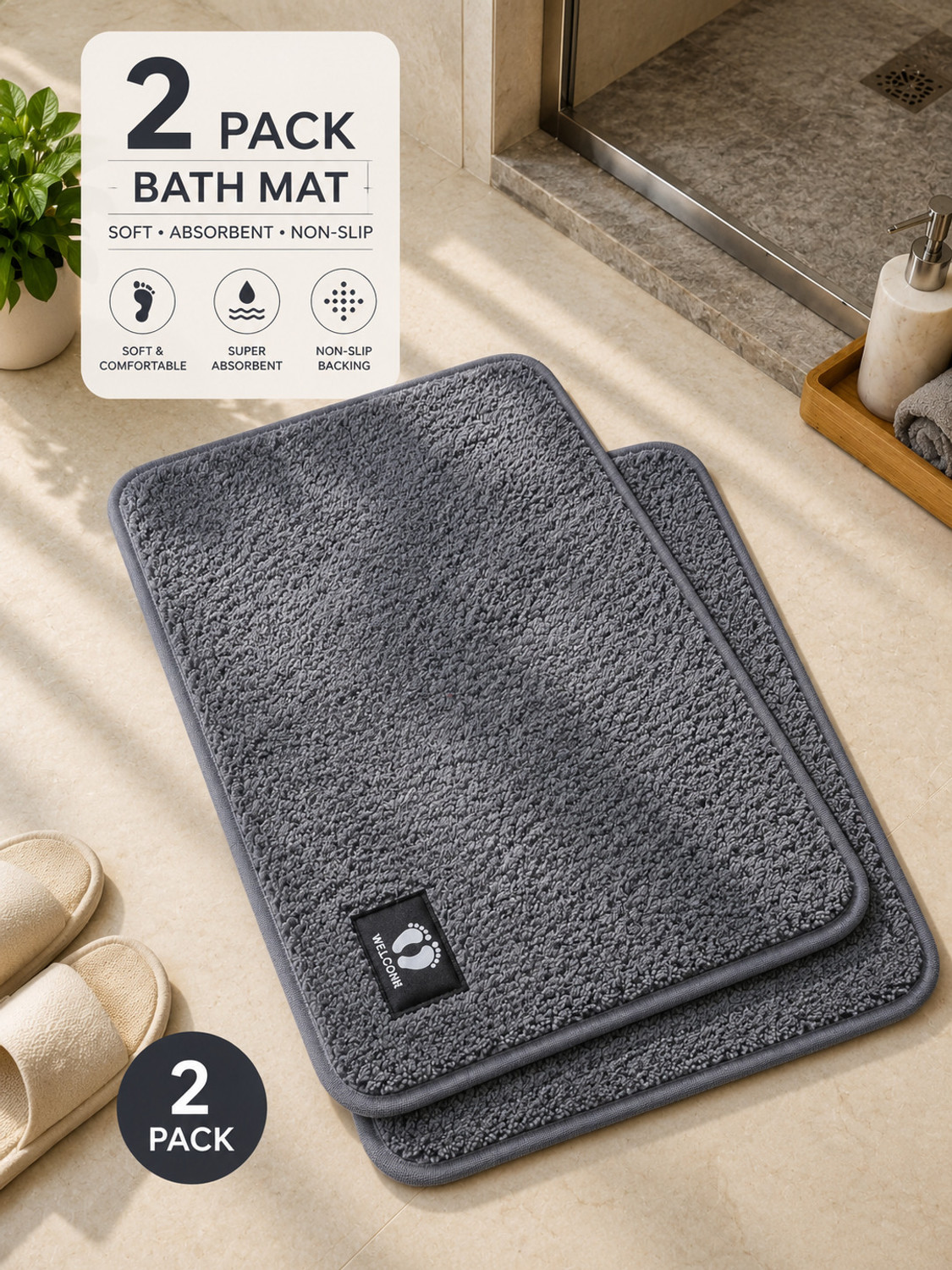Image of Hanu Craft Microfiber, Polyester Door & Floor Mat