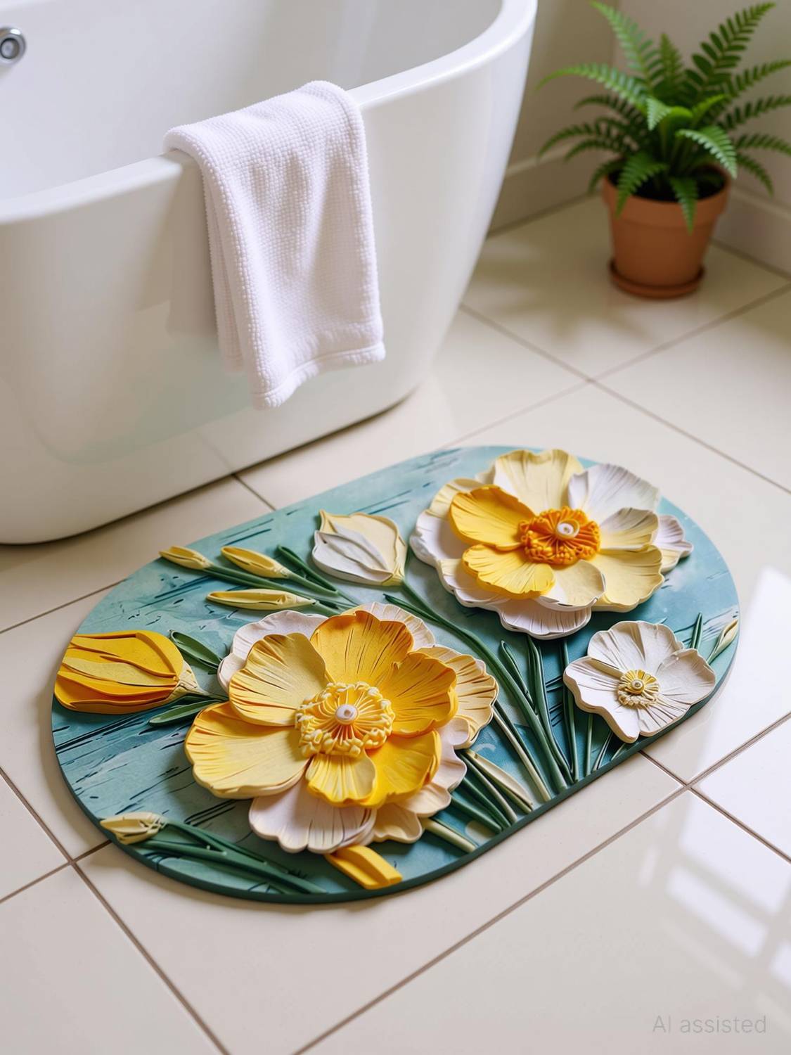 Amdeeworld Rubber Bathroom Mat