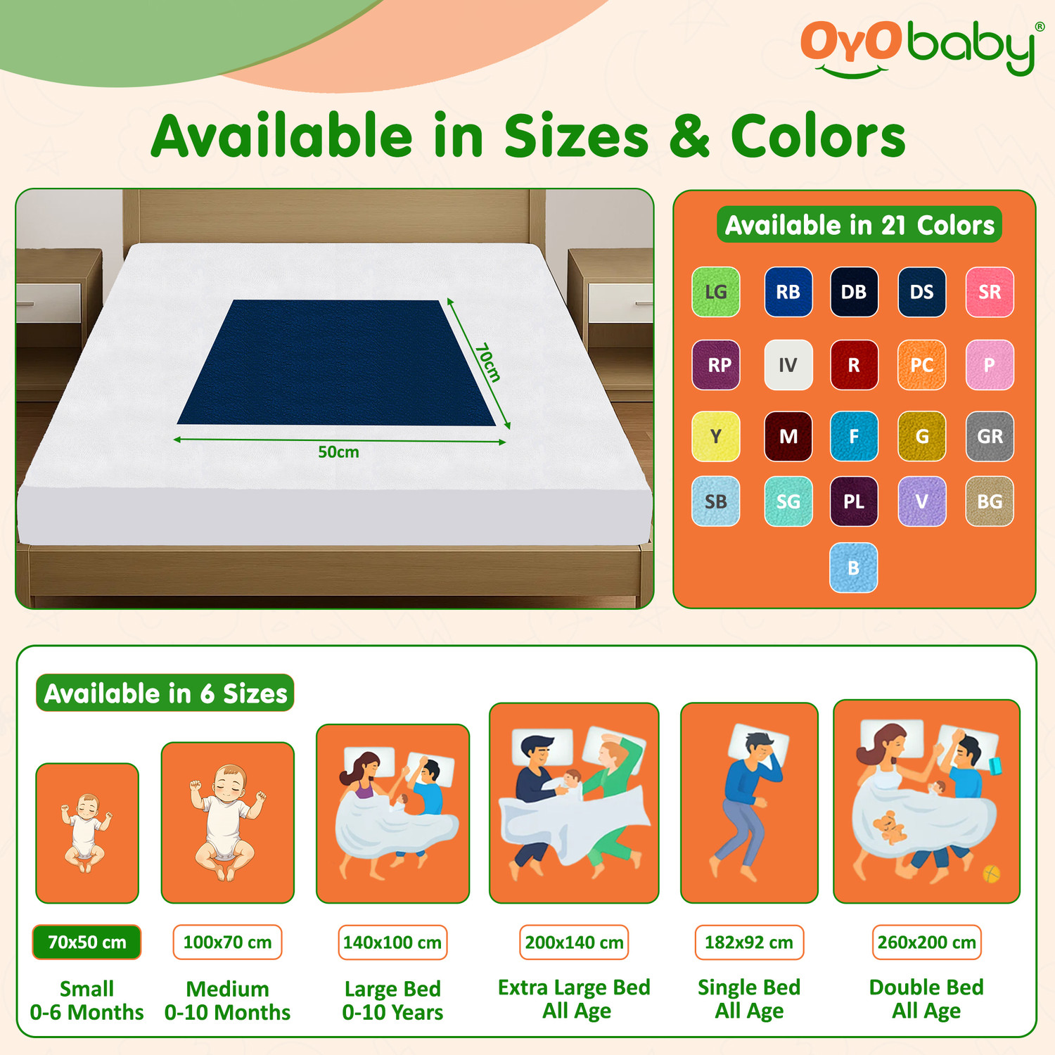Image of Oyo Baby Cotton Baby Bed Protecting Mat