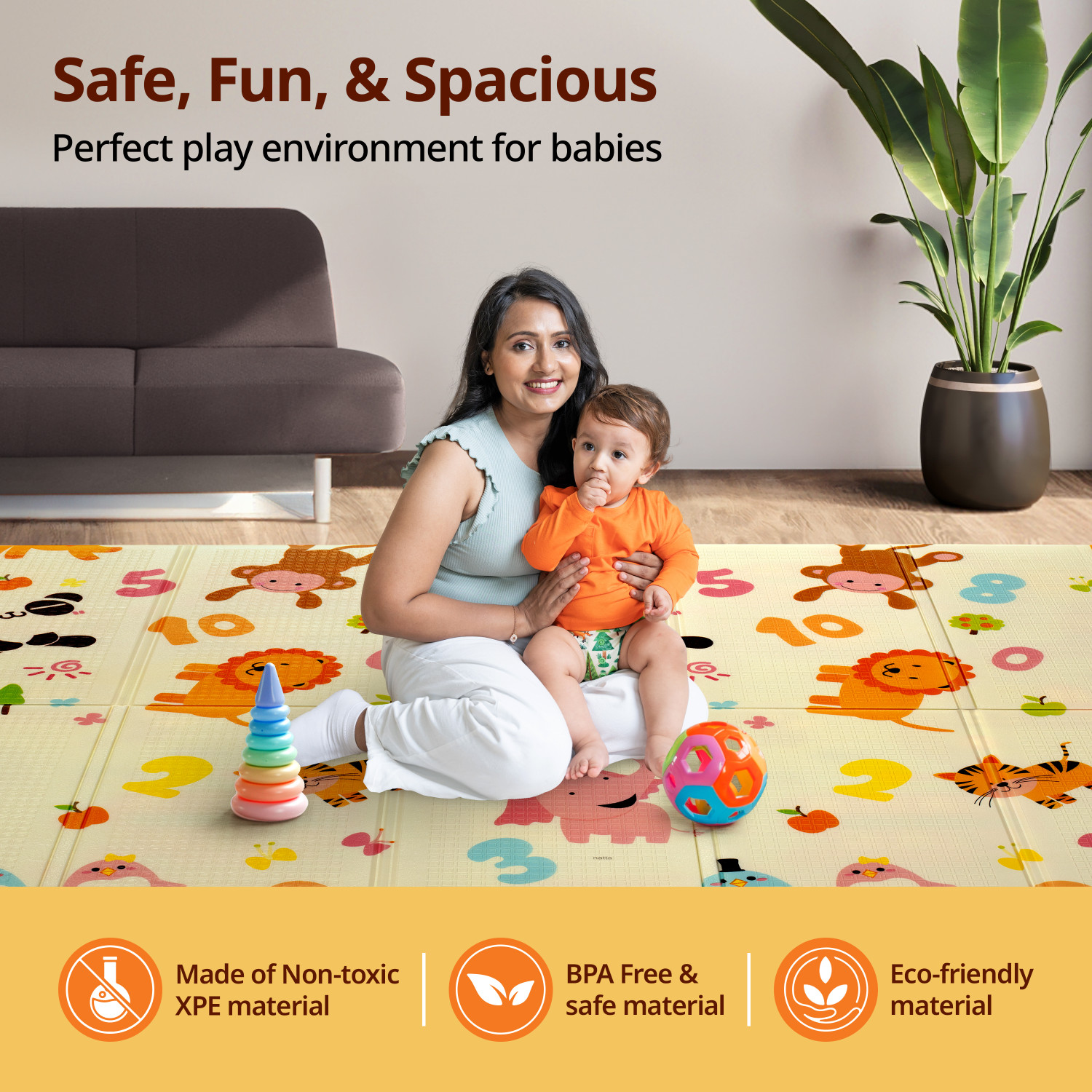 Image of LuvLap Rubber Baby Play Mat