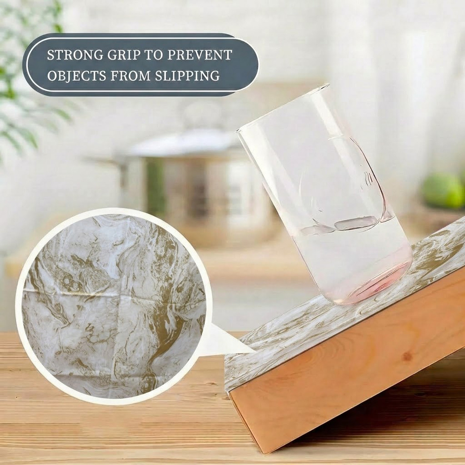 Image of Star Weaves PVC (Polyvinyl Chloride) Drawer Mat (Gold & White, Free)