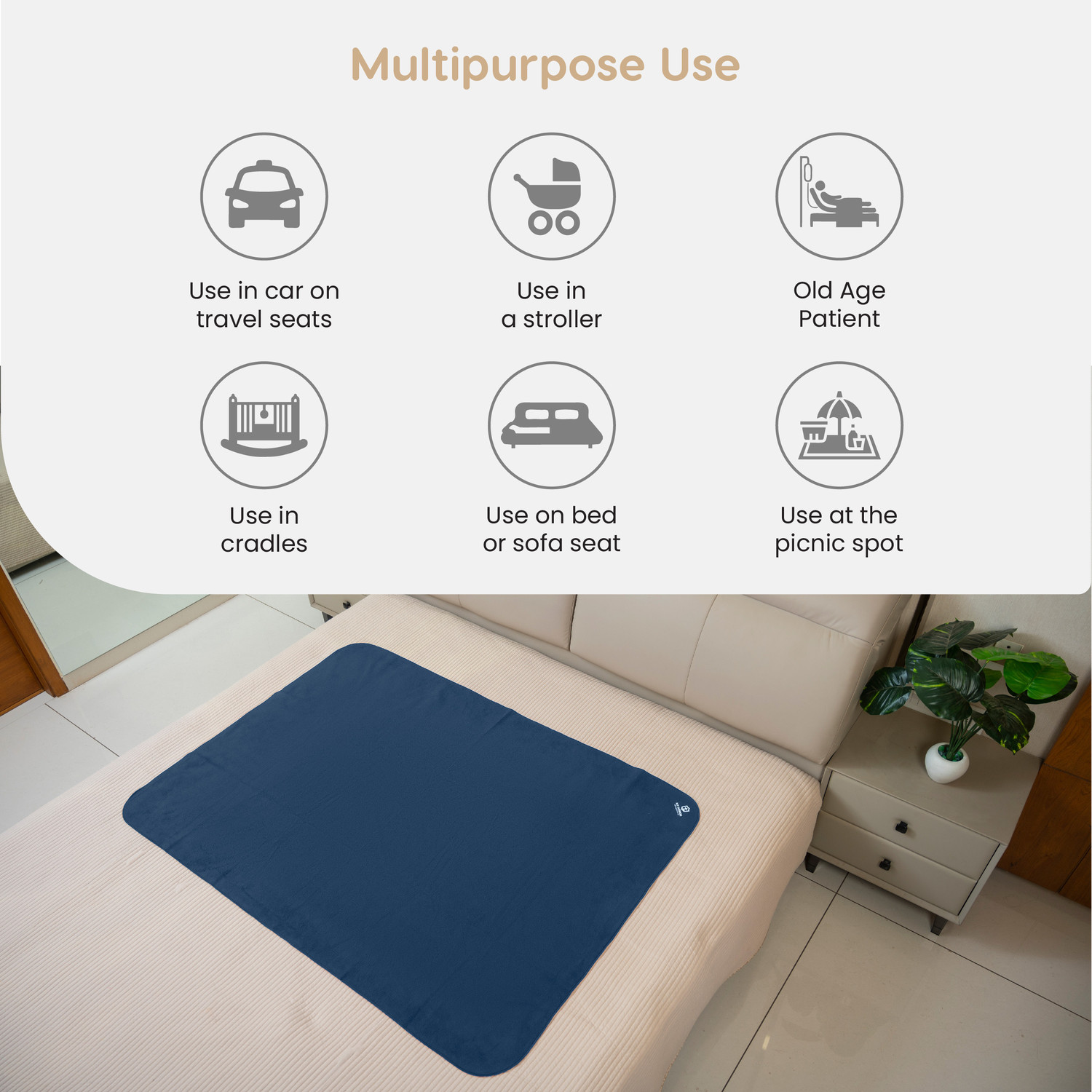 Image of MY ARMOR Baby Dry Sheet /Mattress Protector Royal Blue & Sky Blue ( Pack of 2)