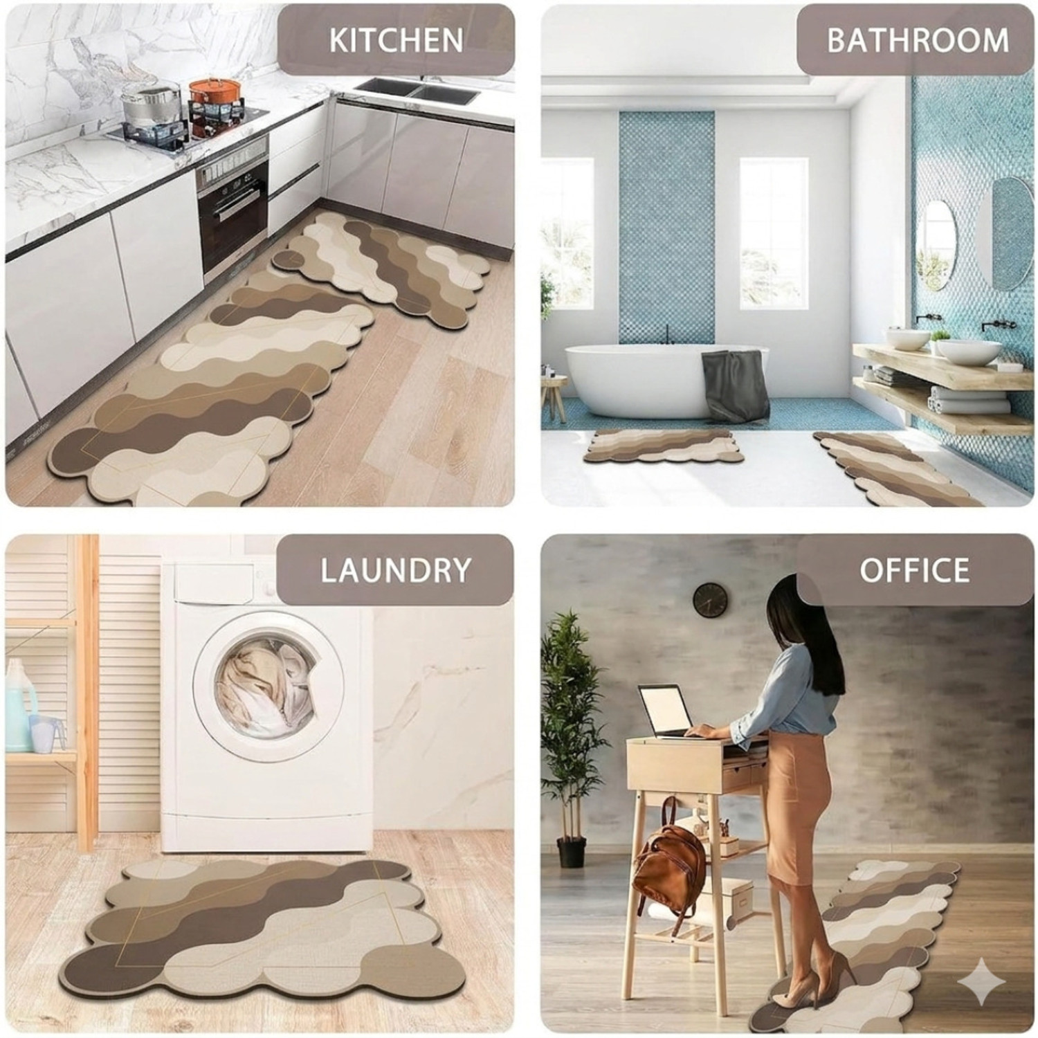 Image of AFTIVO Rubber Kitchen Mat