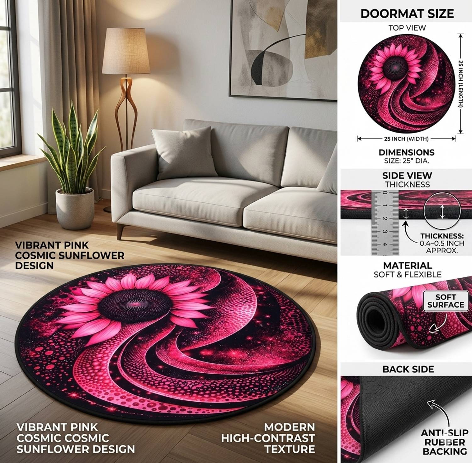 Amyra home goods Rubber Door & Floor Mat