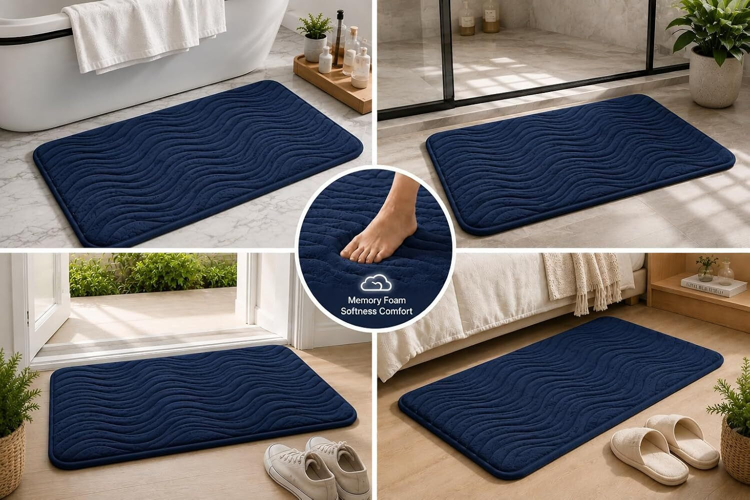Image of Weava Home Memory Foam, Velvet Door & Floor Mat