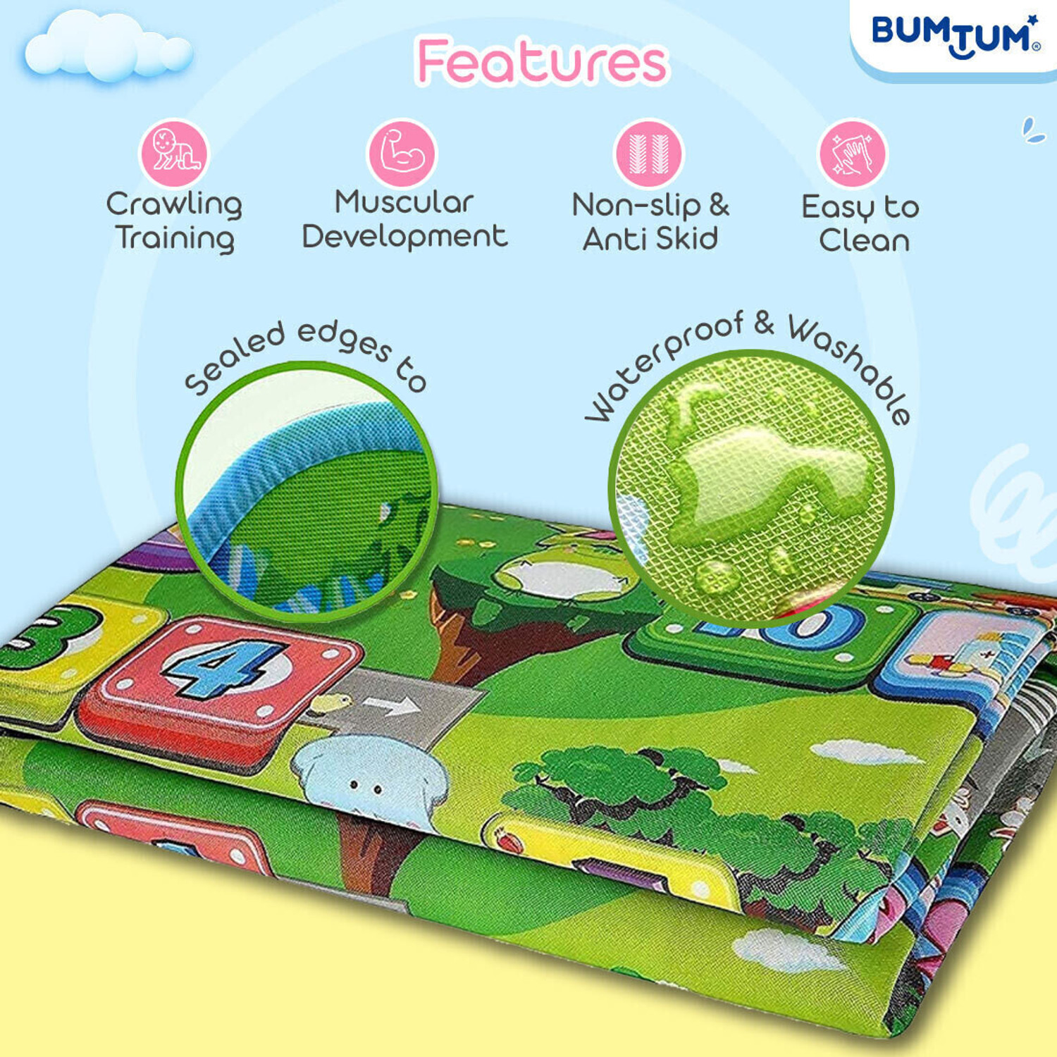 Image of BUMTUM Microfiber Baby Play Mat