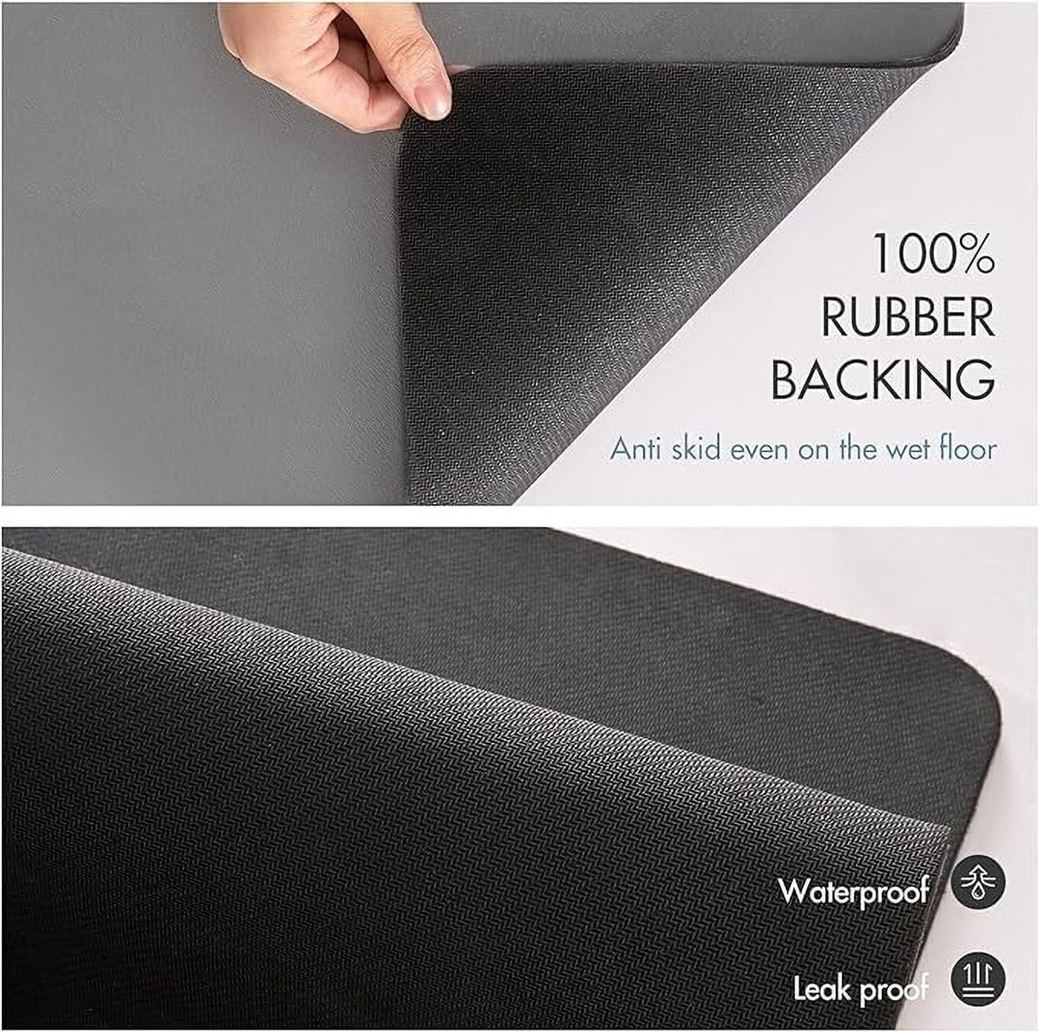 Image of X - Glam Rubber Kitchen Mat (Multicolor, Pack of 2, Large)