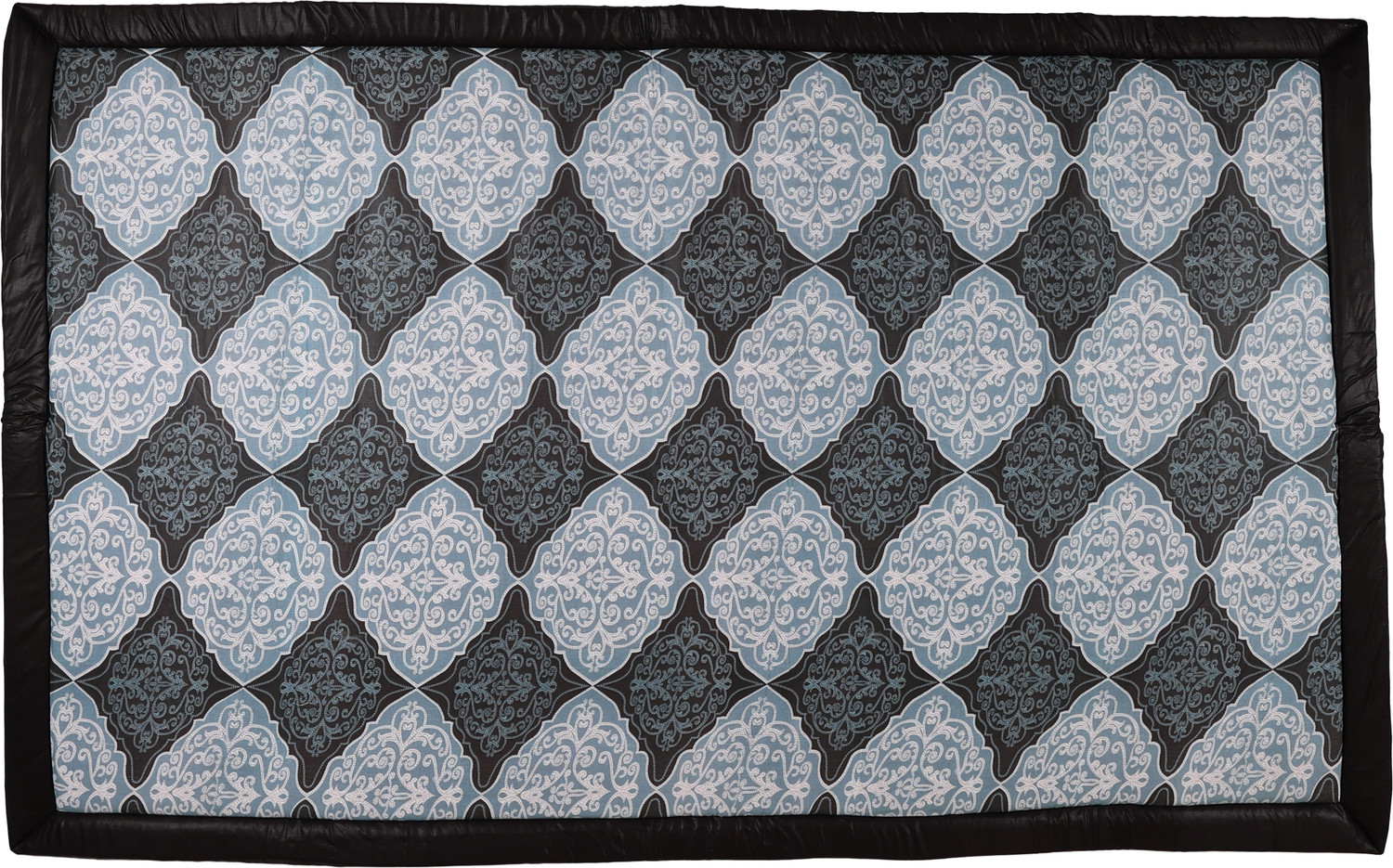 Image of MY HOME MY LIFE Jute Chatai Mat ((Black Cotton Fabric) 4 X 6 FT, Large)