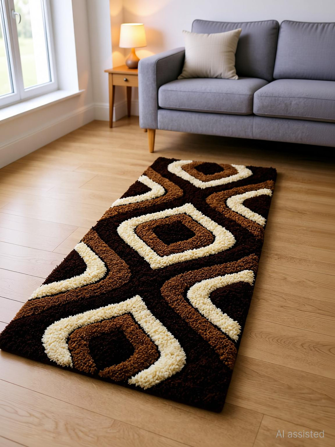 Image of VIKCLIQUE Microfiber Floor Mat (Brown, Extra Large)