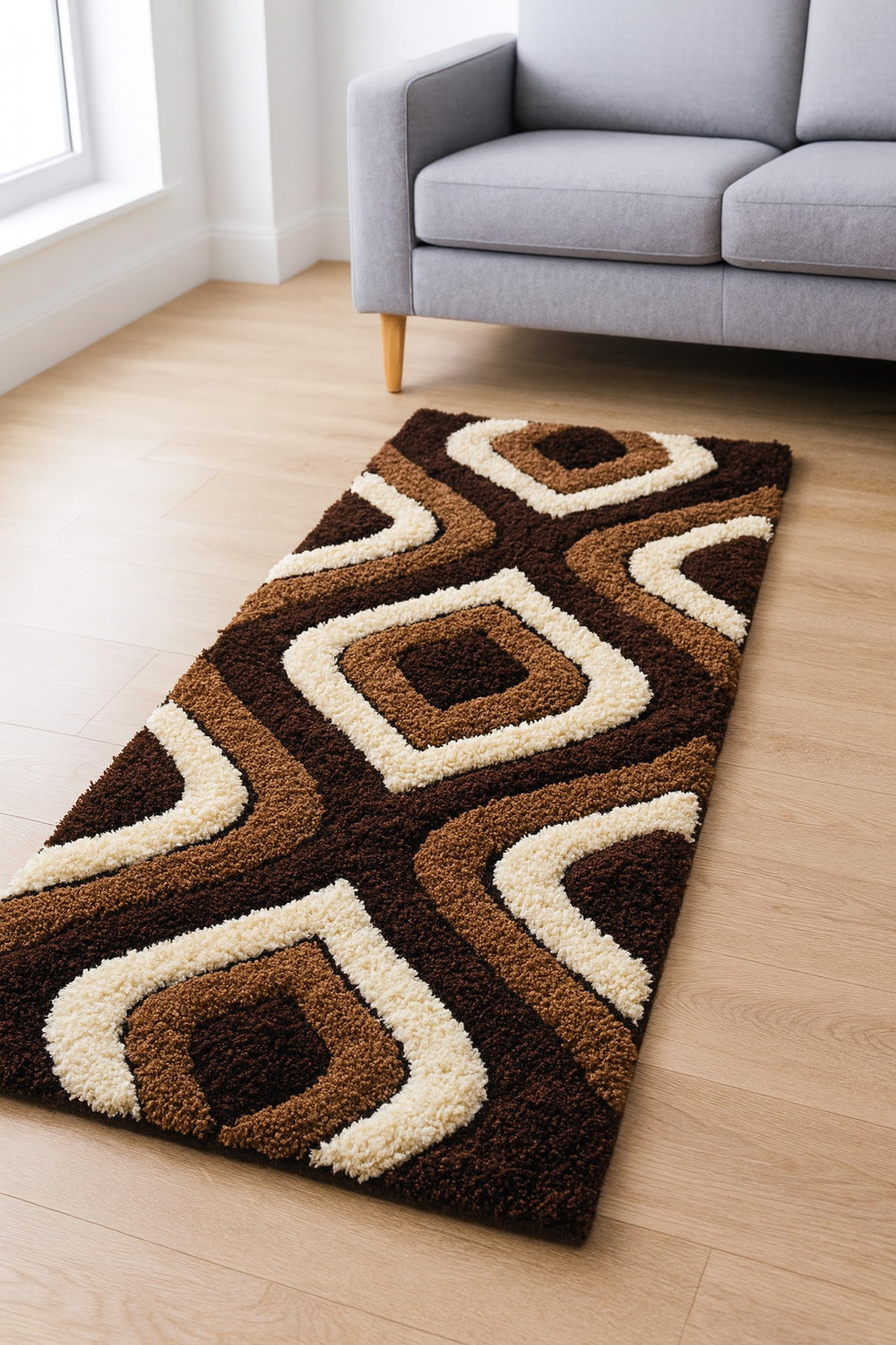 Image of VIKCLIQUE Microfiber Floor Mat (Brown, Extra Large)