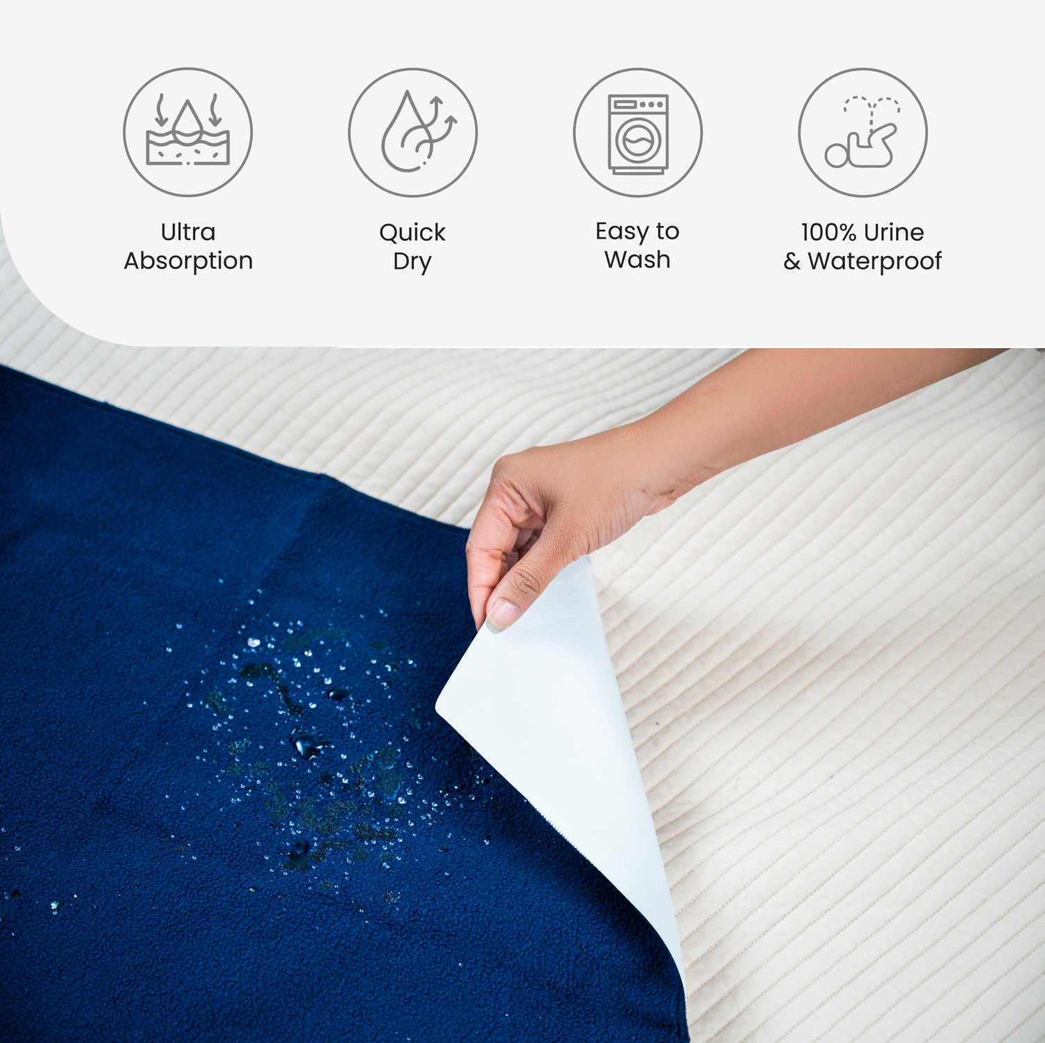 Image of MY ARMOR Baby Dry Sheet /Mattress Protector Royal Blue & Sky Blue ( Pack of 2)