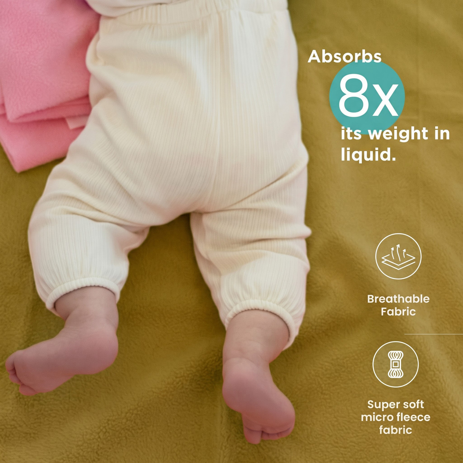 Image of TIDY SLEEP Cotton, Fleece Baby Bed Protecting Mat