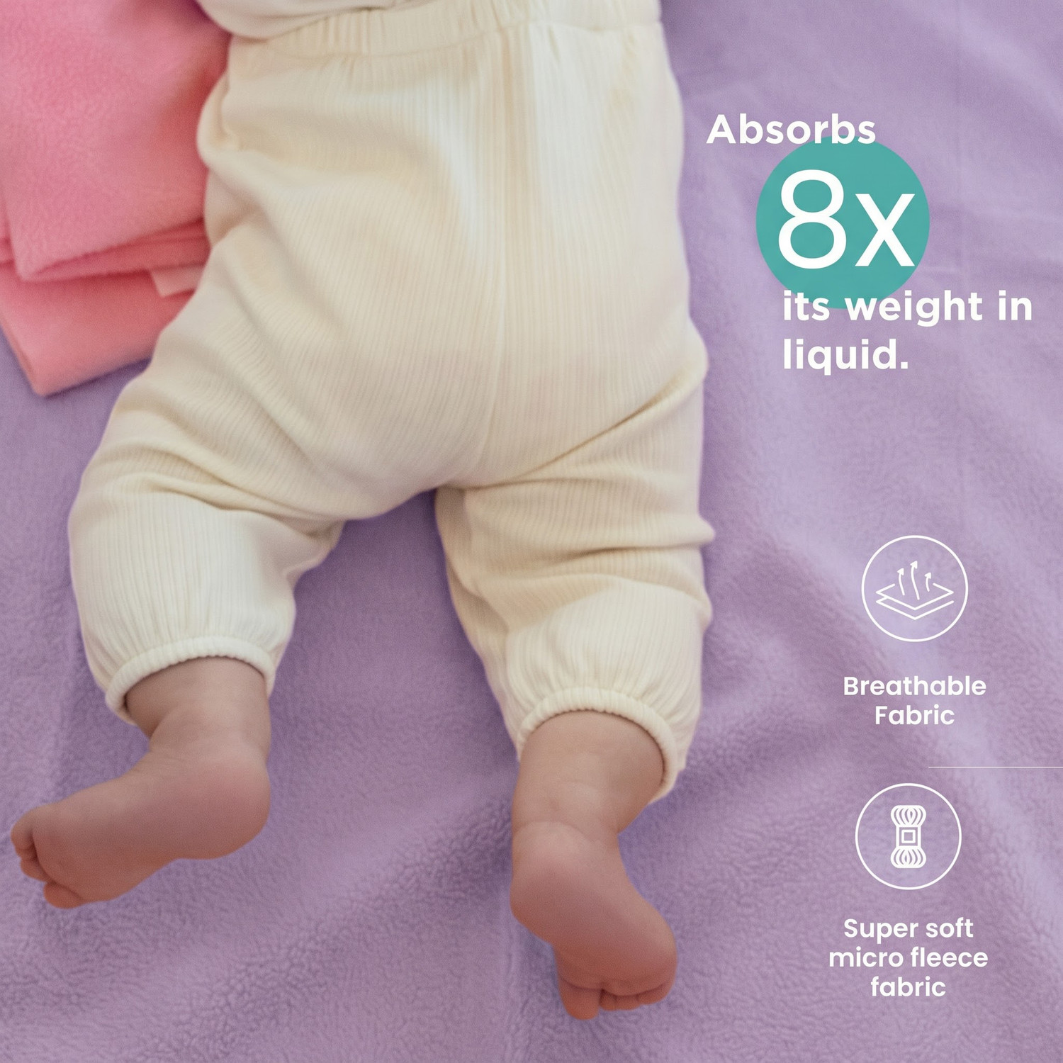 Image of TIDY SLEEP Cotton, Fleece Baby Bed Protecting Mat