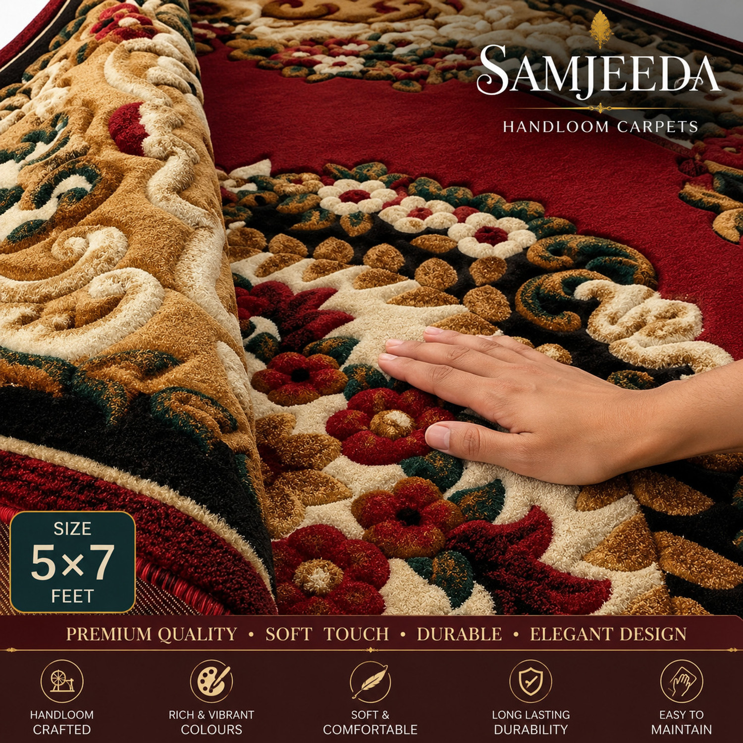 Image of Samjeeda Handloom carpets Silk Floor Mat