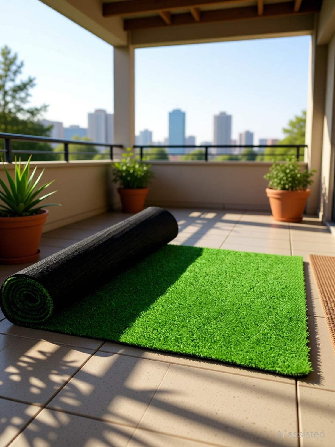 Image of EmmEmm Artificial Grass Floor Mat (2 x 10 Feet, 60 cm x 300 cm, Natural Green, Extra Large)
