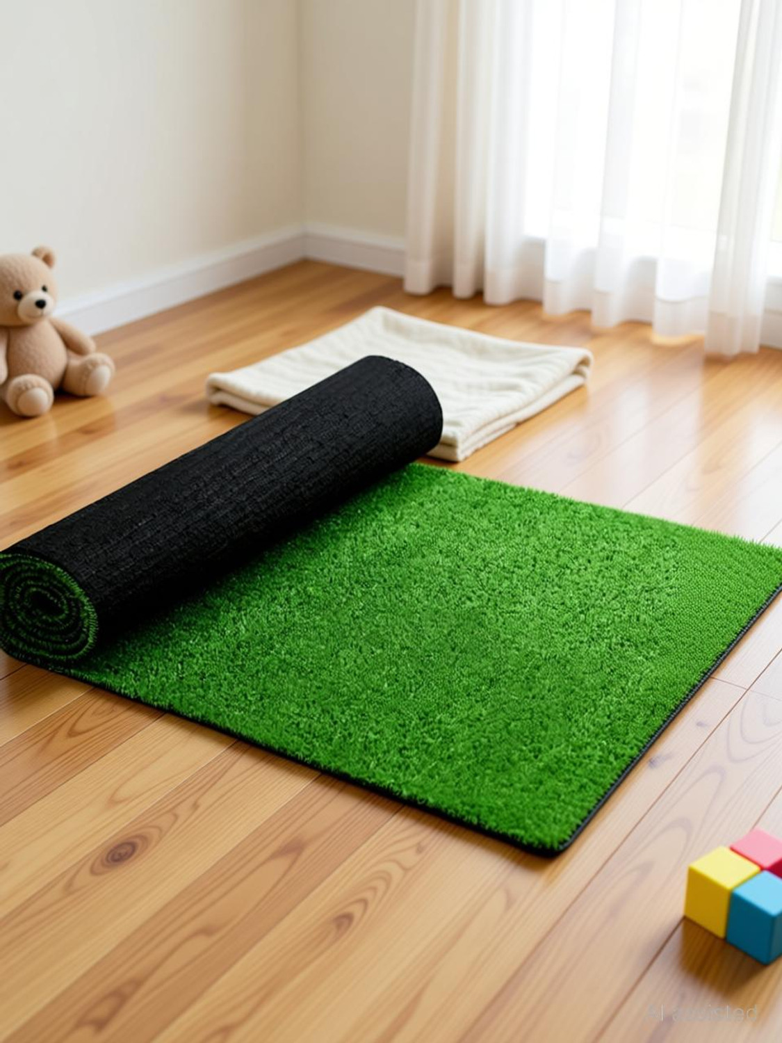 Image of EmmEmm Artificial Grass Floor Mat (2 x 10 Feet, 60 cm x 300 cm, Natural Green, Extra Large)