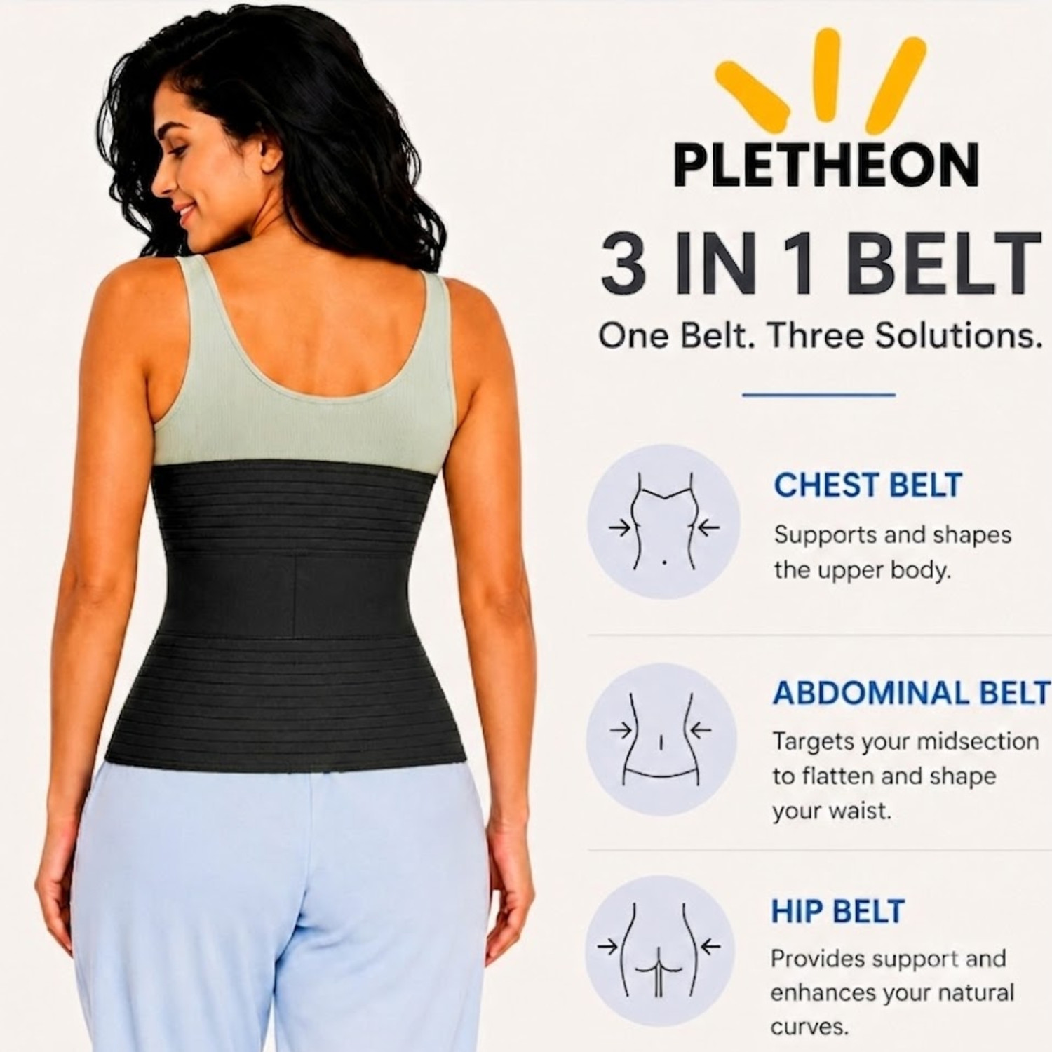 Image of PLETHEON post pregnancy maternity support belt after c section & normal delivery