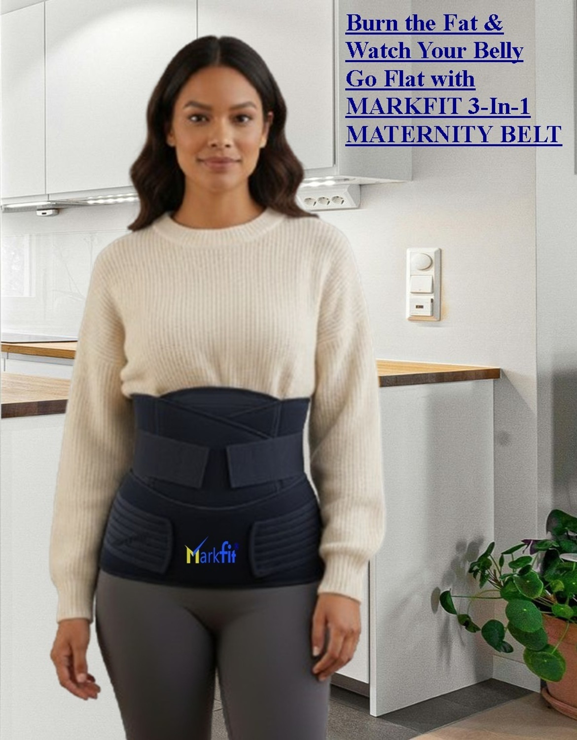 Image of MarkFit Post Pregnancy Postpartum Delivery Belt for Women After C Section L 40 inch-46 inch
