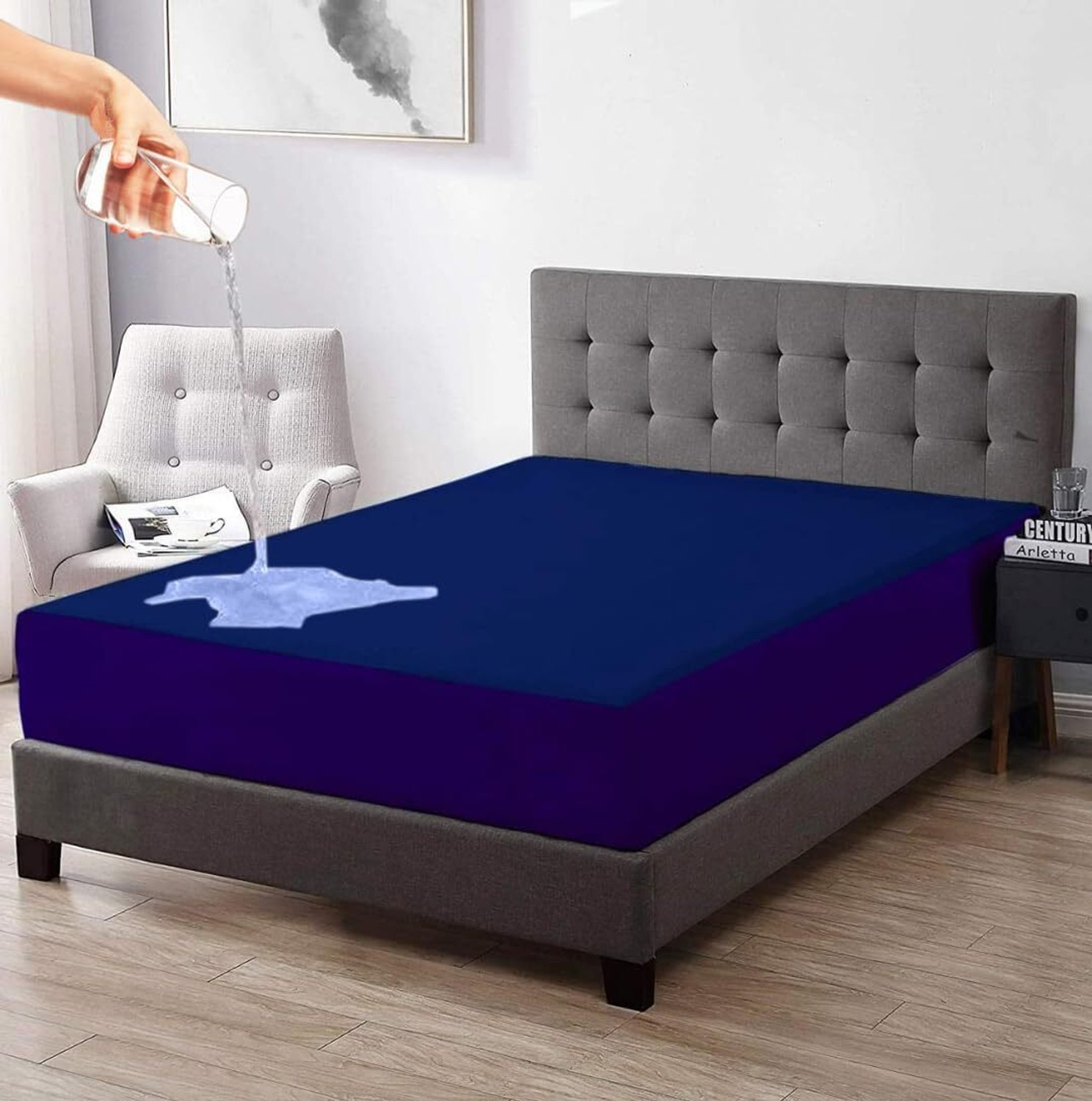 Image of Trance Home Linen Queen Size Fitted Terry Cotton Waterproof Mattress Cover
