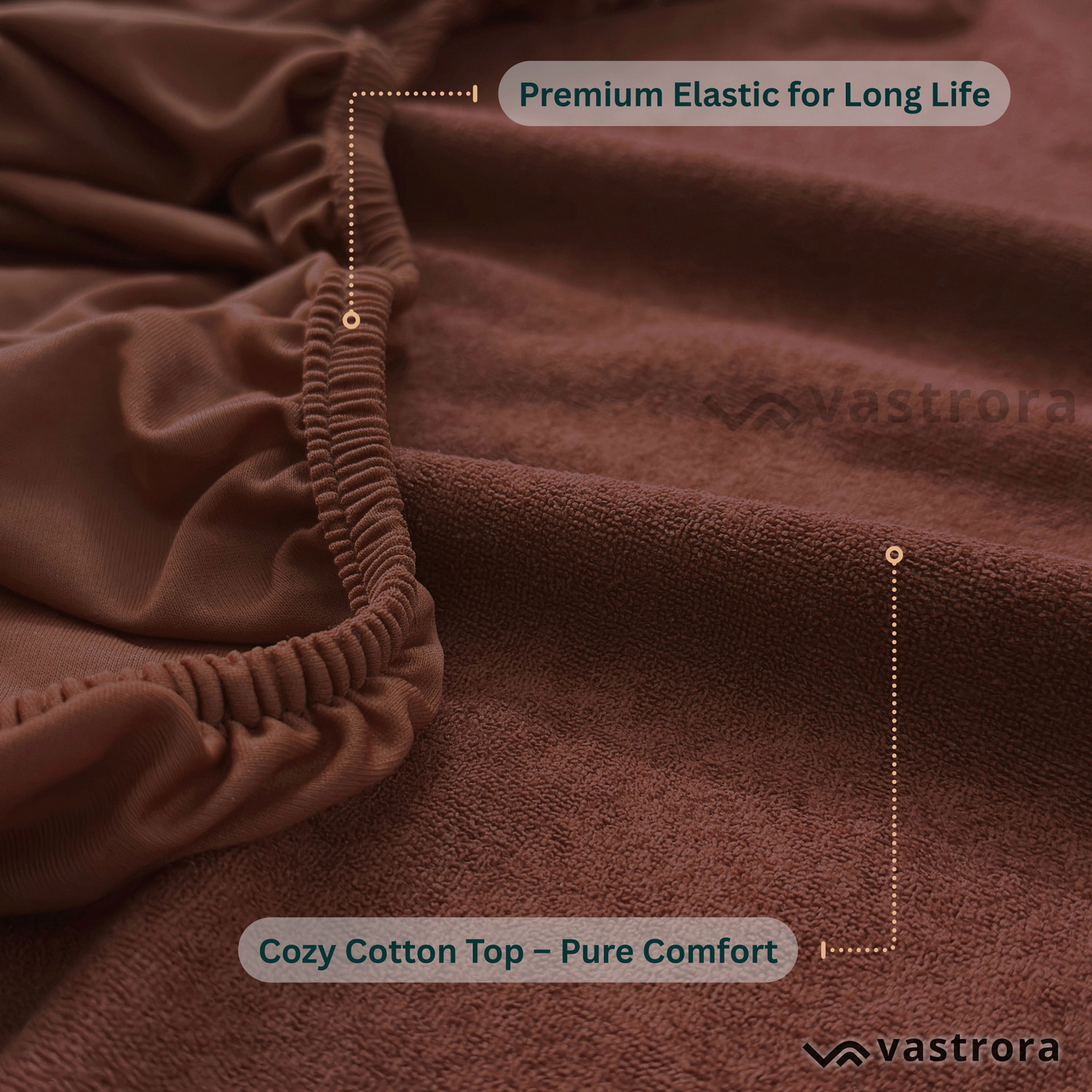 Image of Vastrora Single Size Fitted Terry Cotton Breathable, Stretchable, Waterproof Mattress Cover