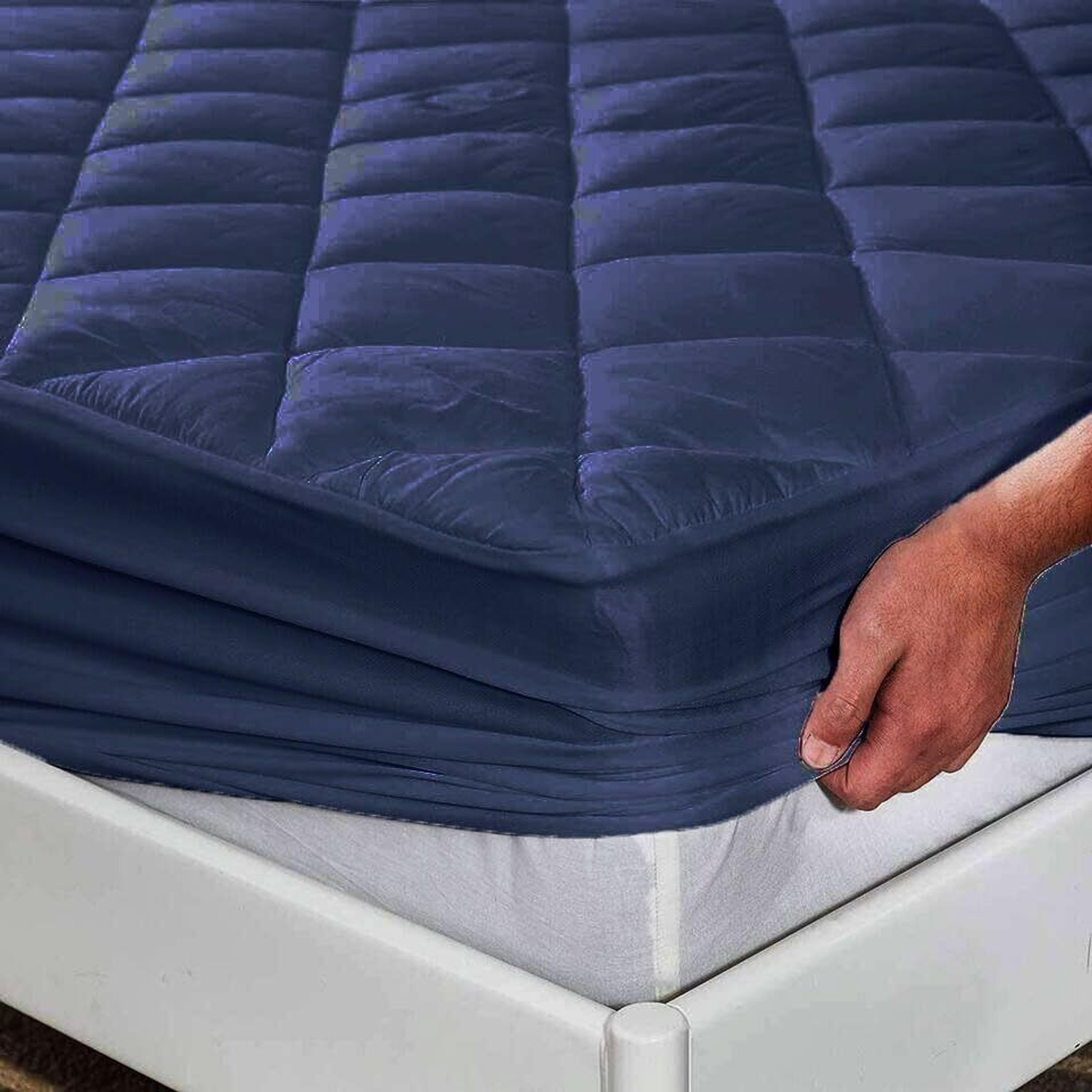 Image of CRAZY WORLD Double, Queen Size Fitted Micro Breathable, Stretchable, Waterproof Mattress Cover