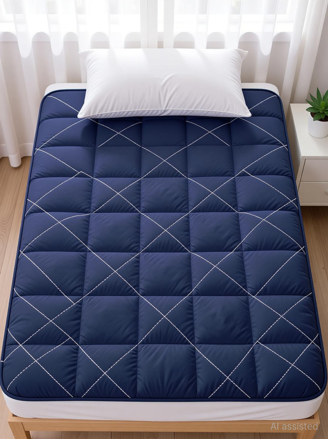 Image of CRAZY WORLD Double, Queen Size Fitted Micro Breathable, Stretchable, Waterproof Mattress Cover