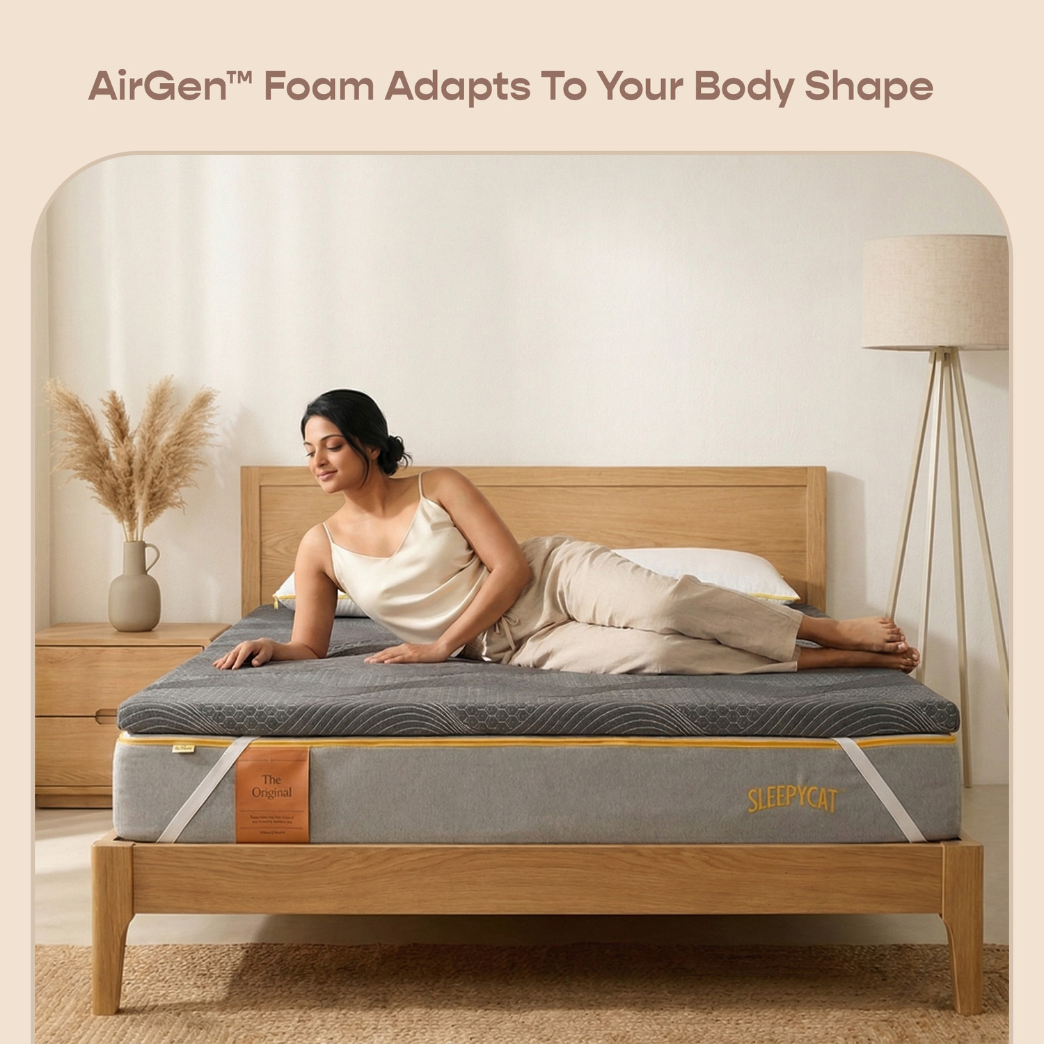 Image of SleepyCat 1 inch (2.54 cm) Queen Size Foam Breathable Mattress Topper