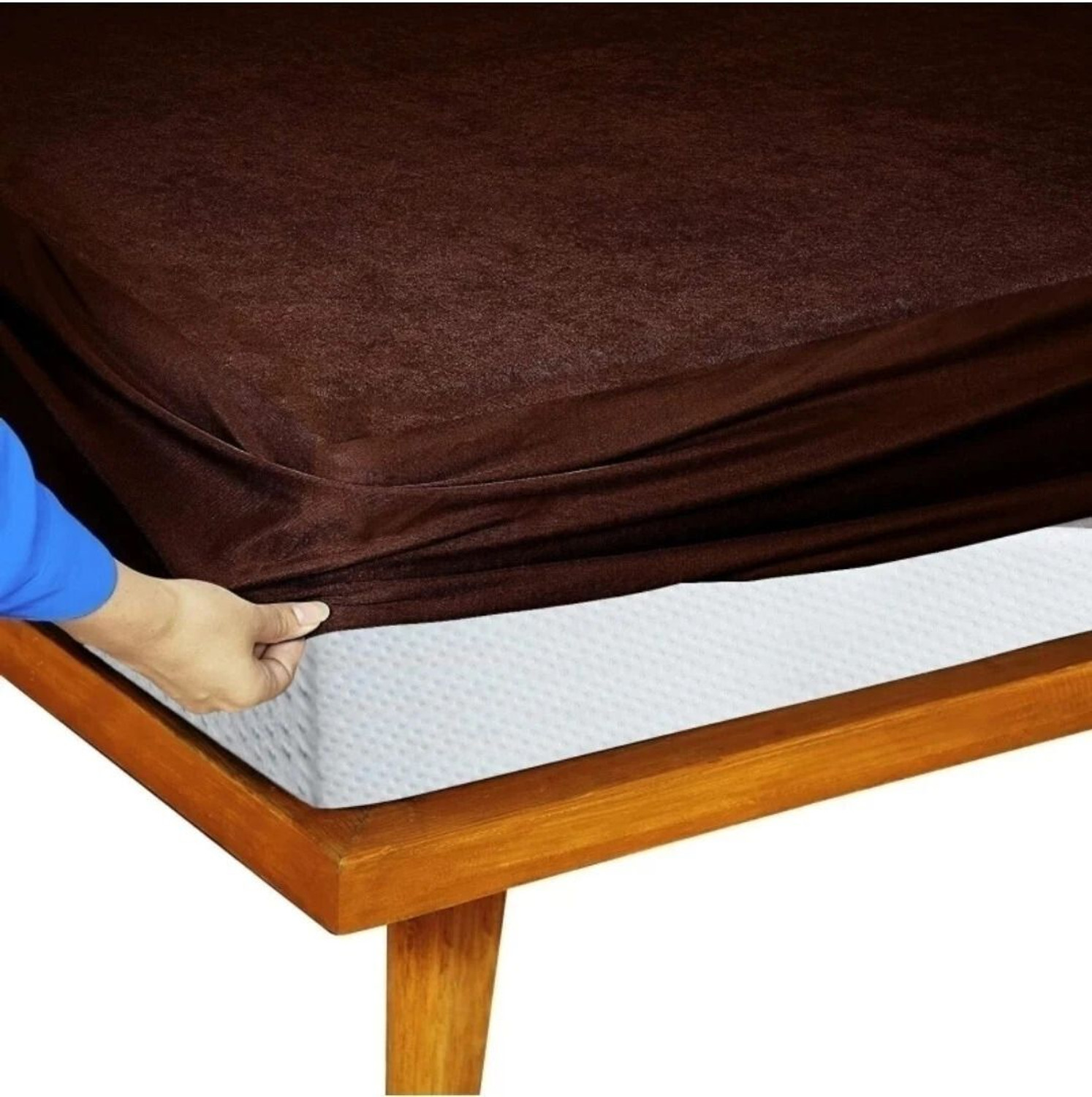 Image of Blufurn King Size Fitted Terry Cotton Breathable, Stretchable, Waterproof Mattress Cover
