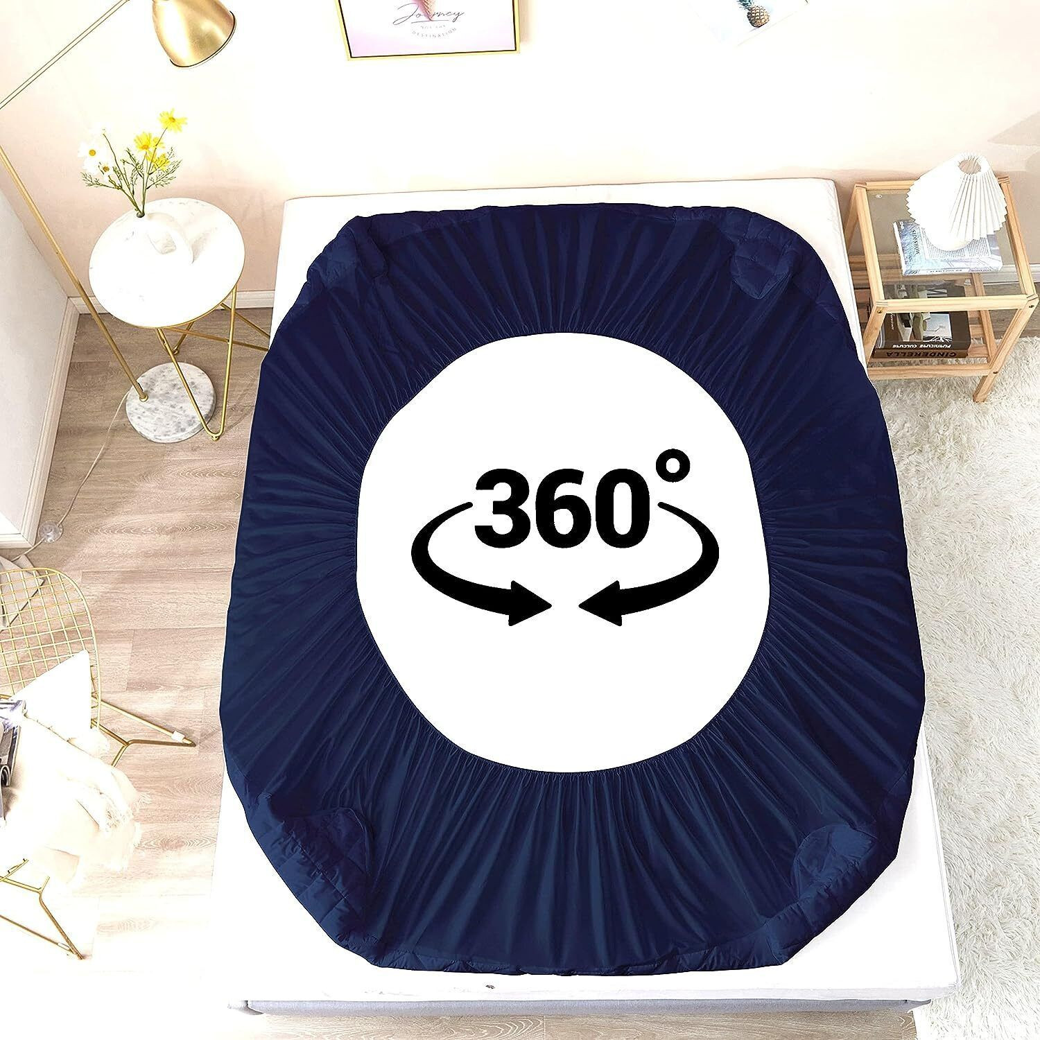 Image of CRAZY WORLD Queen Size Fitted Nylon, Polyster Breathable, Stretchable, Waterproof Mattress Cover